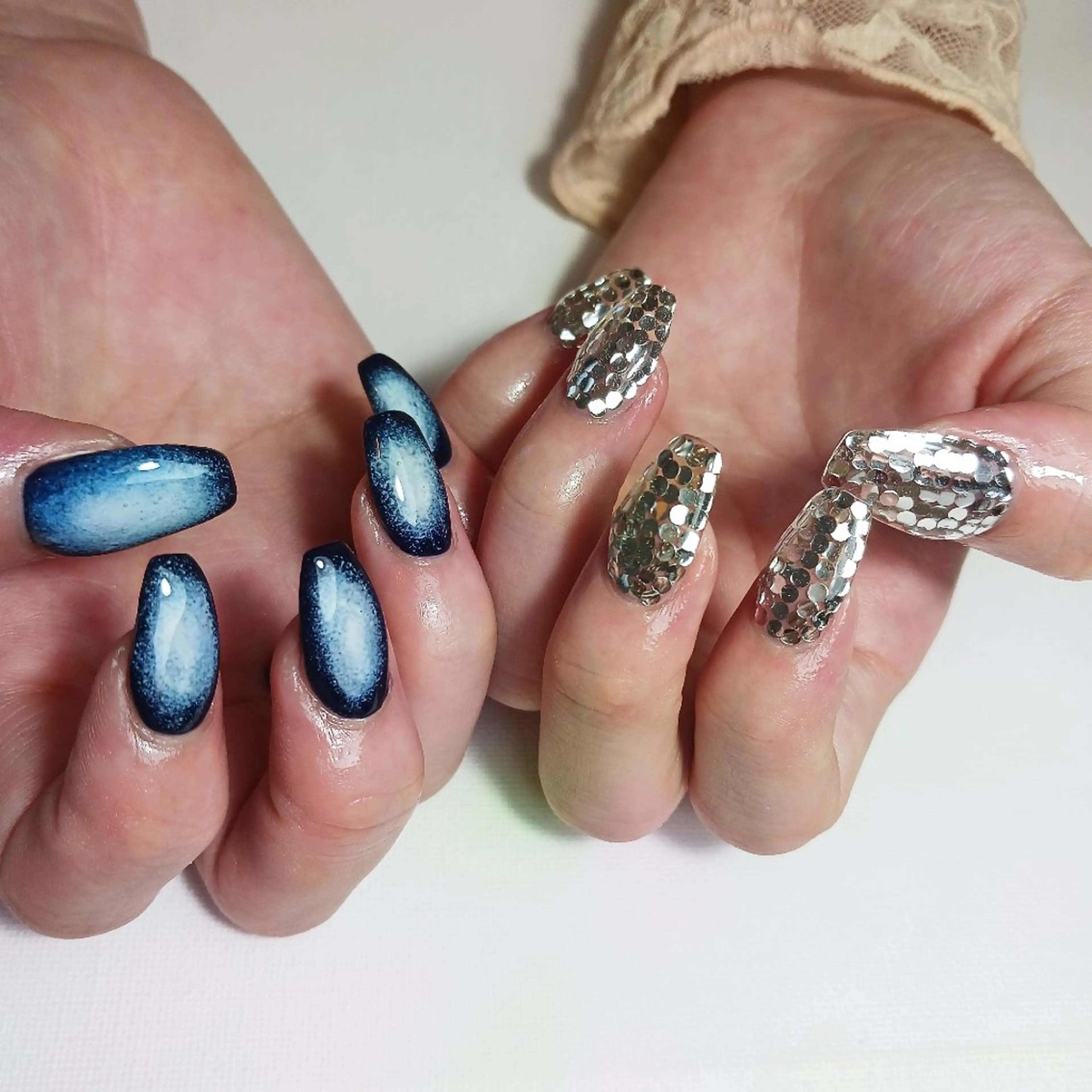 ネイル ジェルネイル ホログラムネイル 持ち込み ショートネイル ハンドネイル owlnail /持込みデザイン専門のネイルデザイン