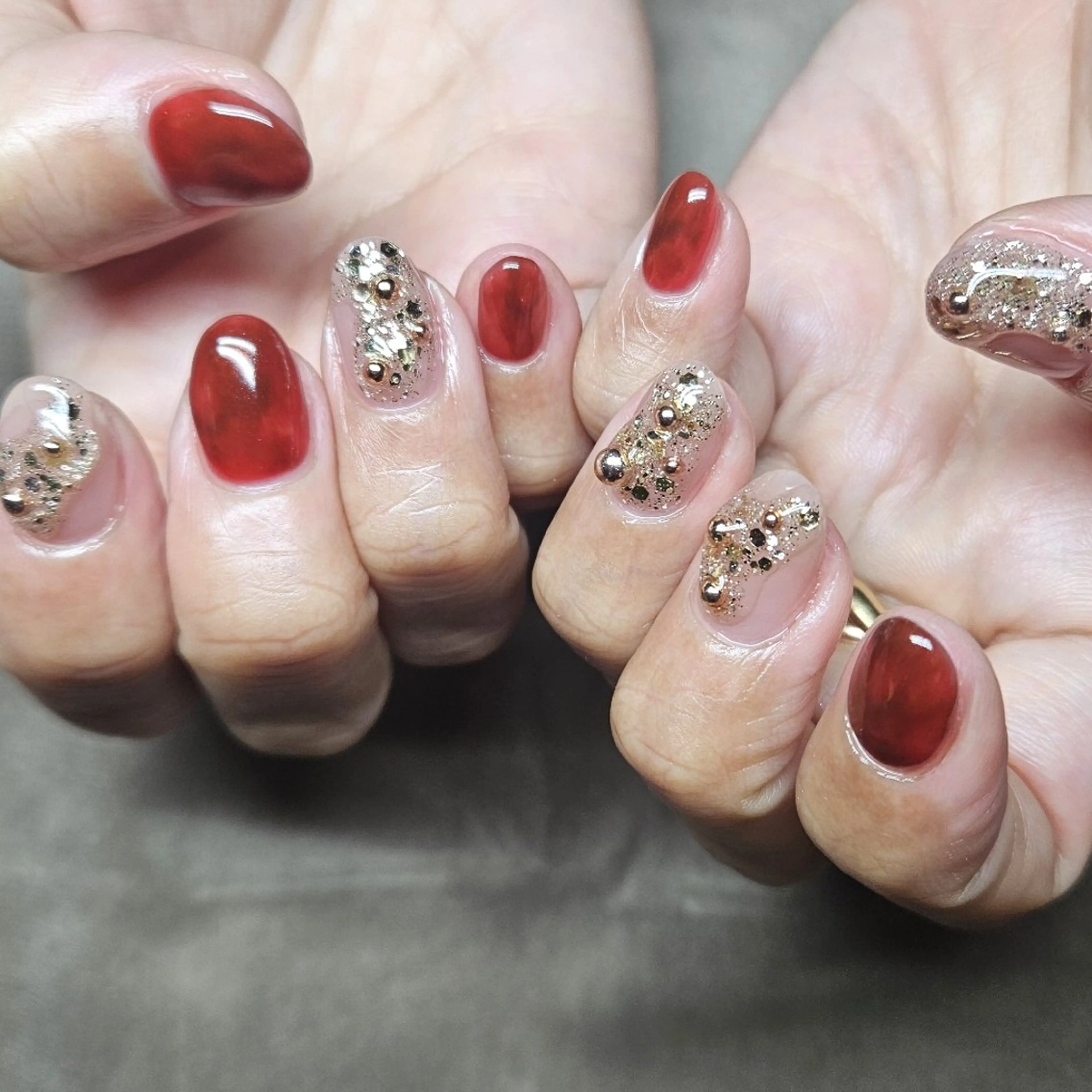 ネイル バレンタイン ハンドネイル 山田 貴子のネイルデザイン