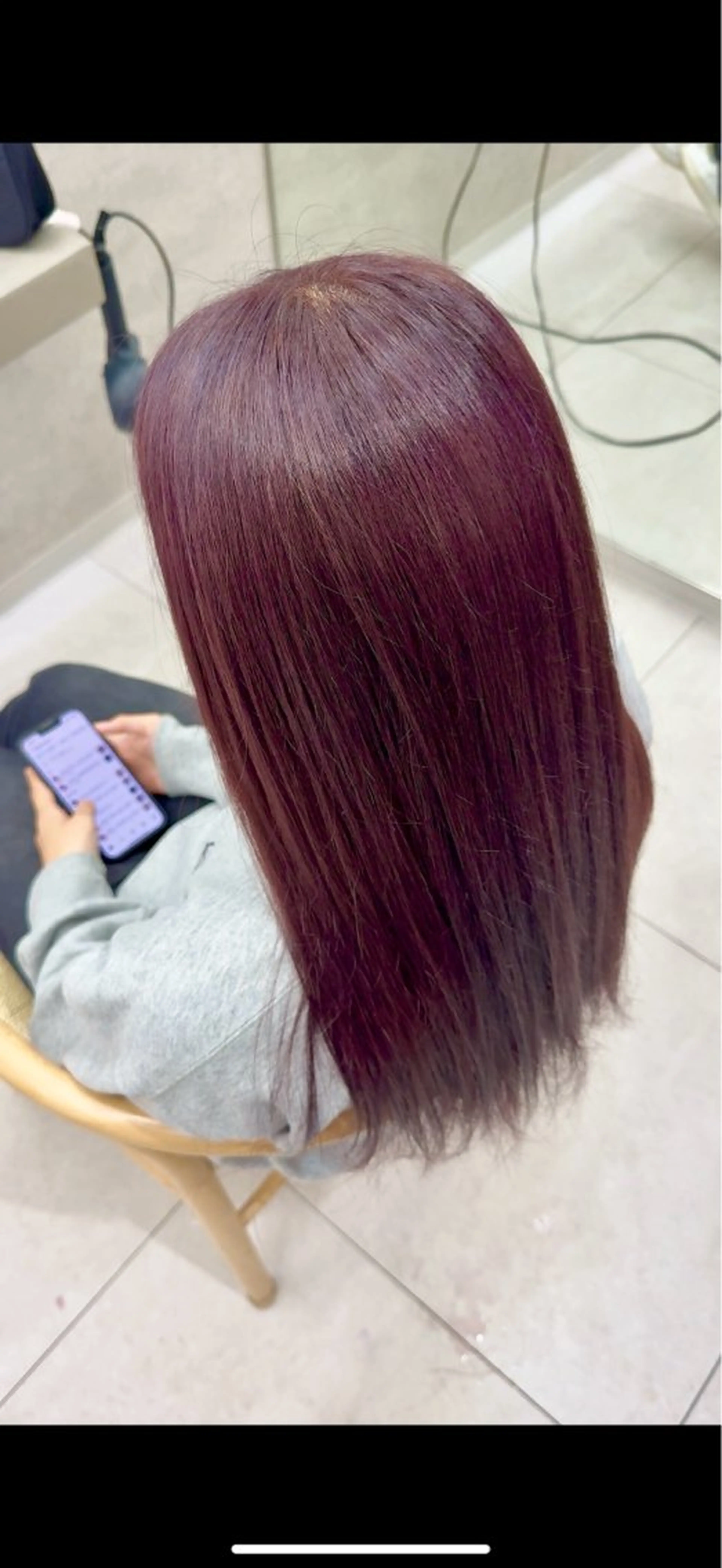 ロング カラー ブリーチ ラベンダーカラー ブリーチカラー/ ワンカラー/有馬琉翔のヘアスタイル