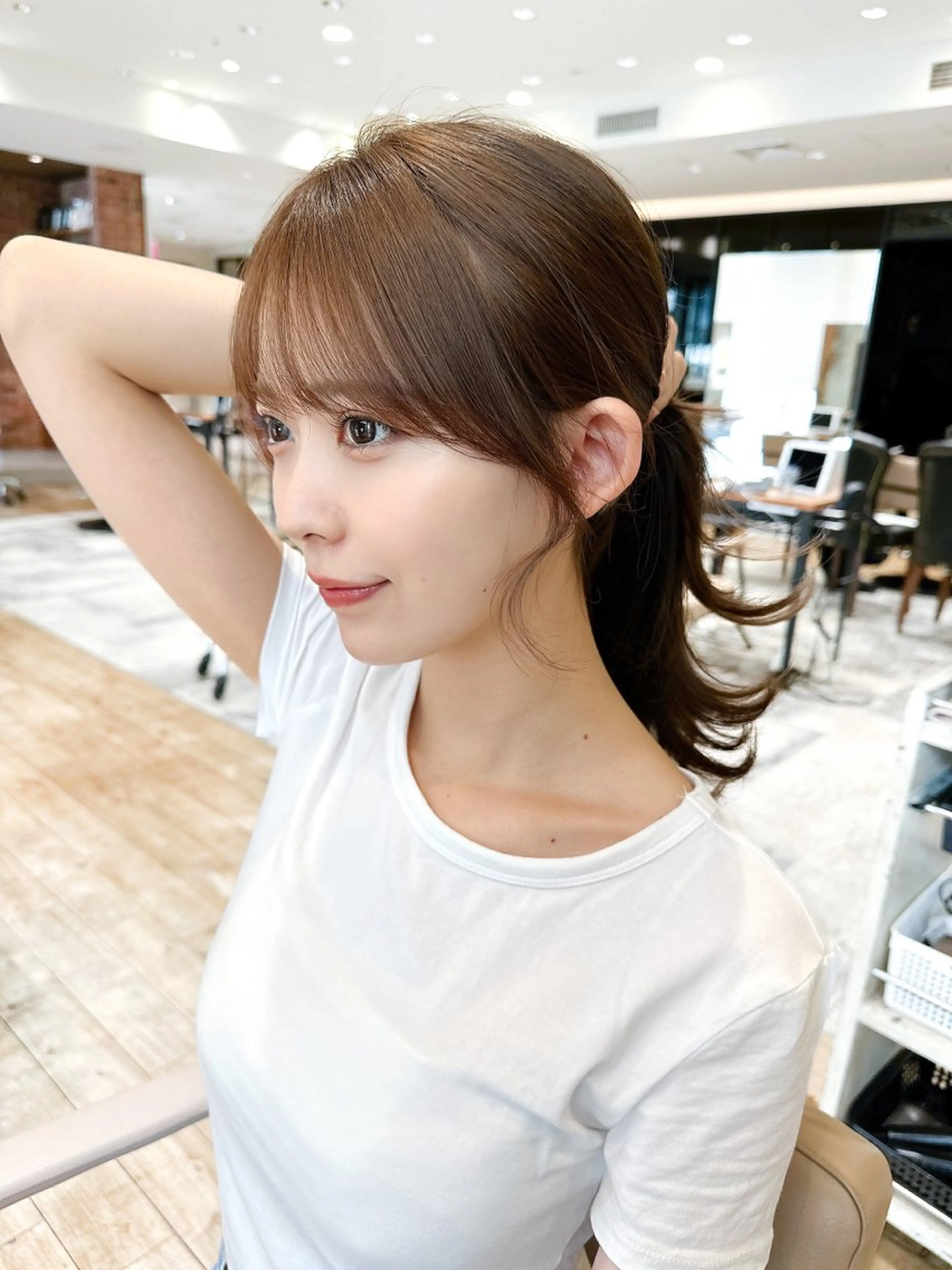 セミロング カラー ベージュカラー ブラウンカラー ブラウンベージュ くびれヘア 顔周りカット カット ヘアカラー トリートメント 顔周り/くびれヘア 韓国ヘア💕風間るなのヘアスタイル