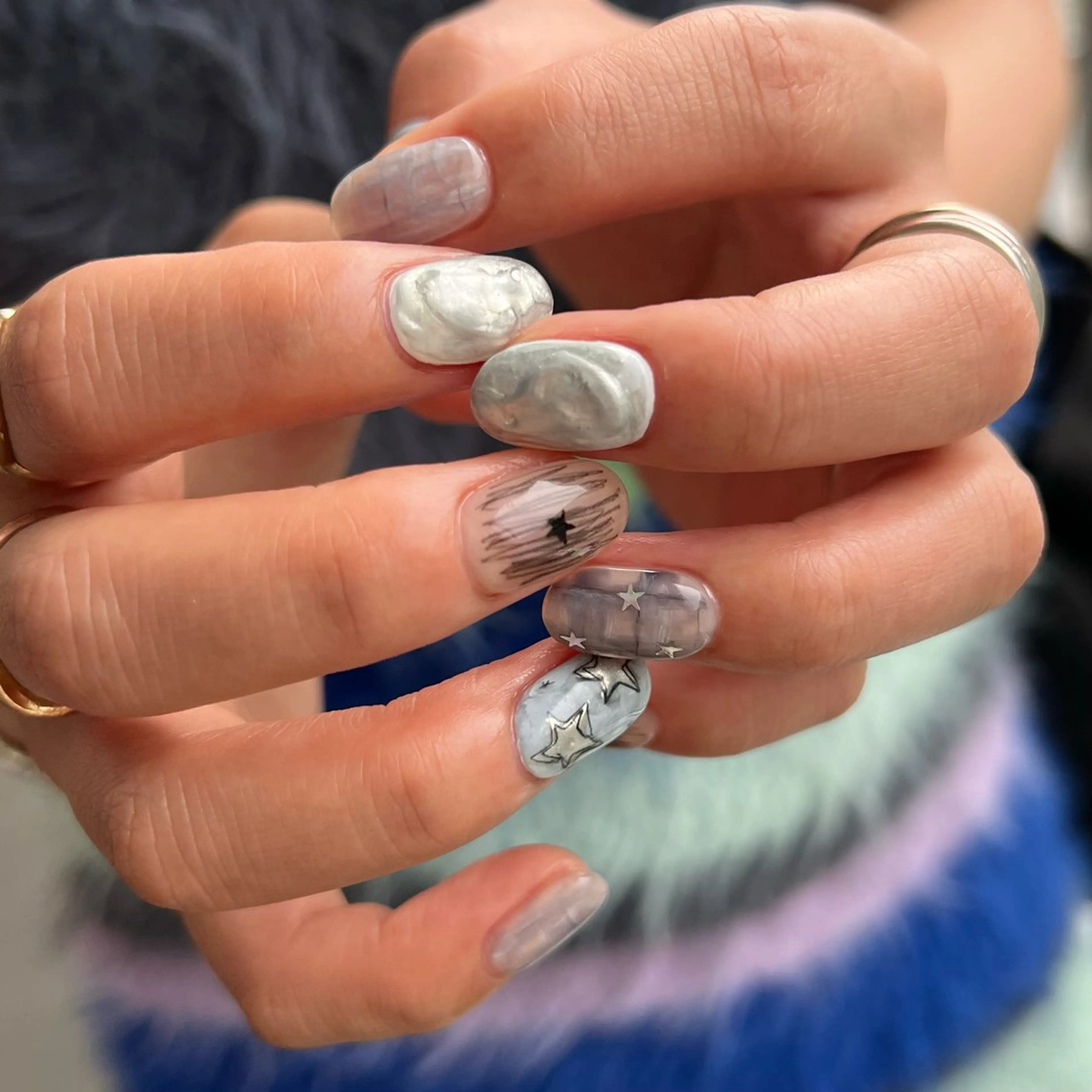 ネイル 水色 kuga amiのネイルデザイン