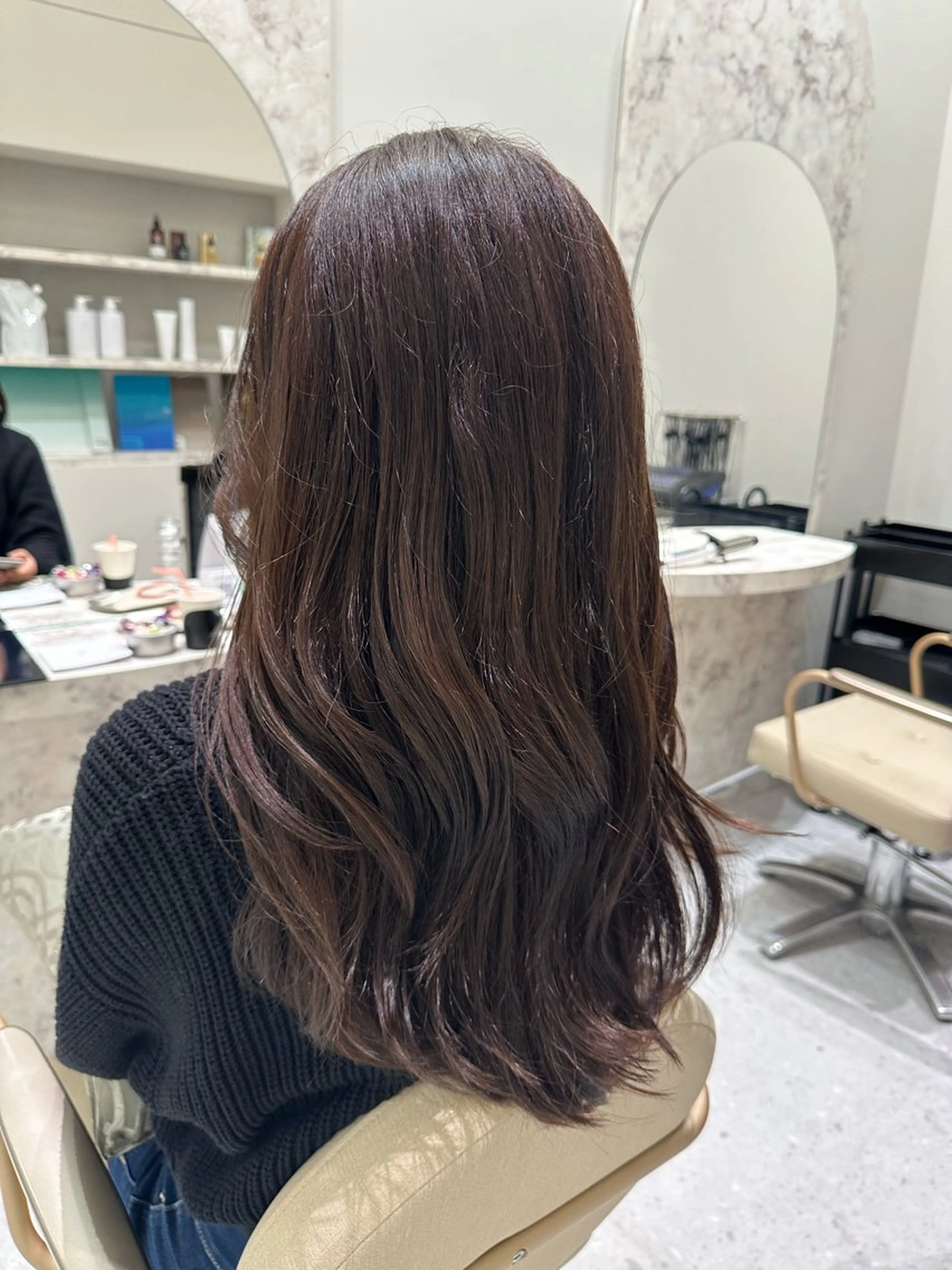 ロング カラー カット ヘアカラー トリートメント ヘッドスパ 韓国レイヤー✨ yasuko銀座のヘアスタイル