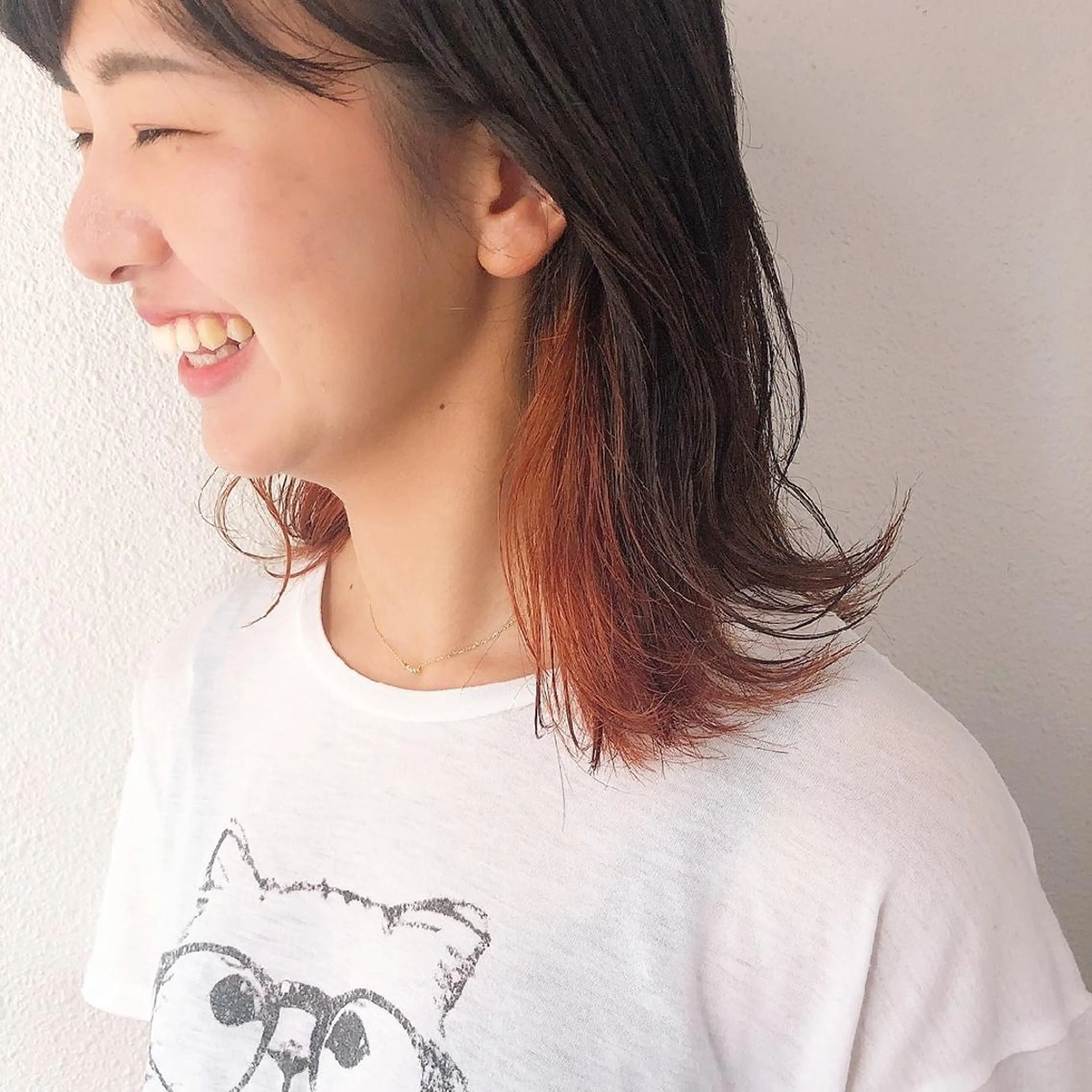 ミディアム カラー ヘアアレンジ インナーカラー カット ヘアカラー トリートメント 竹内啓太 ボブのヘアスタイル