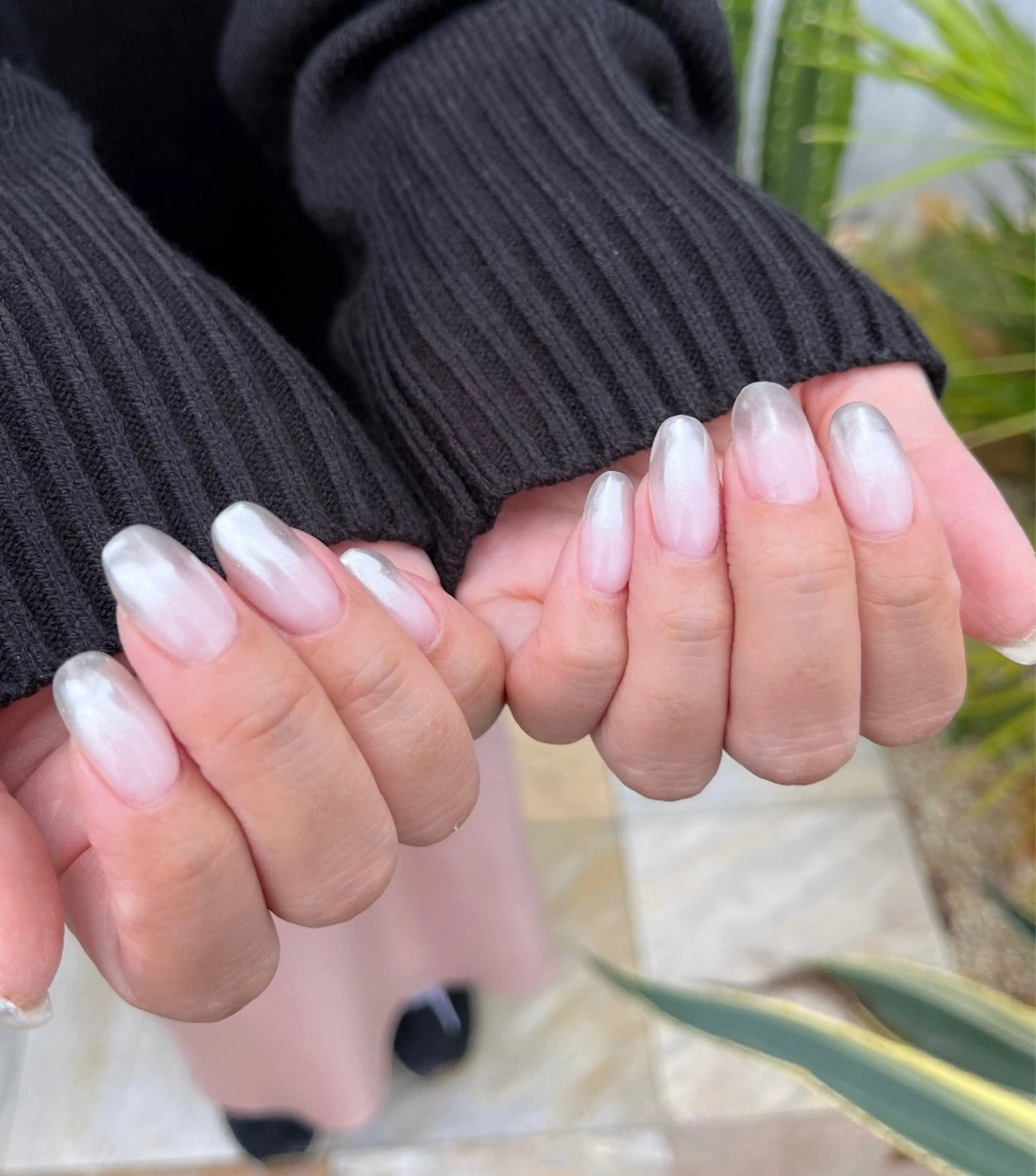 ネイル グラデーション ミラーネイル HazeGrass NAILのネイルデザイン