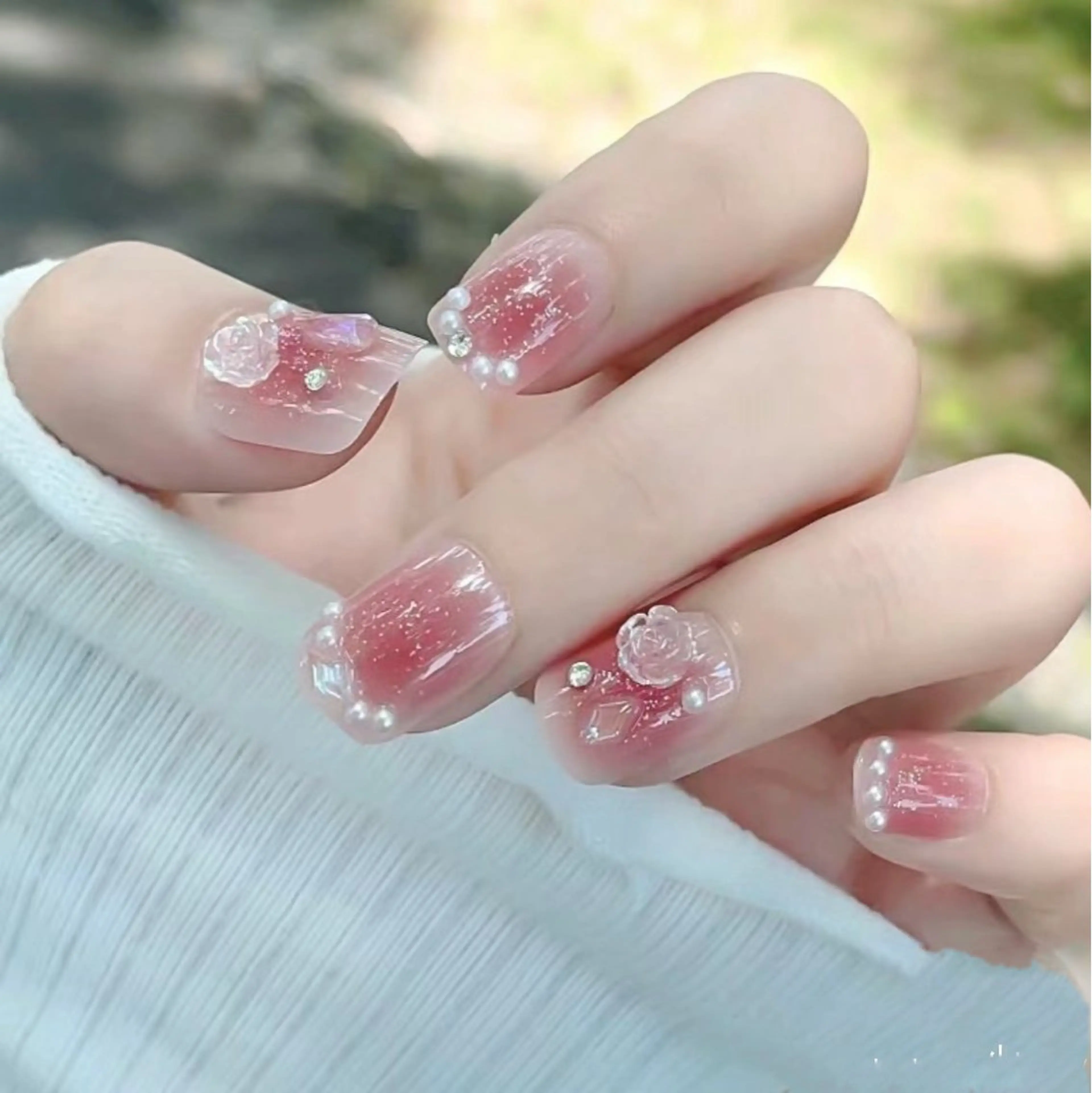 ネイル フットネイル フレンチネイル ジェルネイル ガラスフレンチ 韓国ネイル ハンドネイル ハンドケア The Nail & Eye Lashのその他イメージ