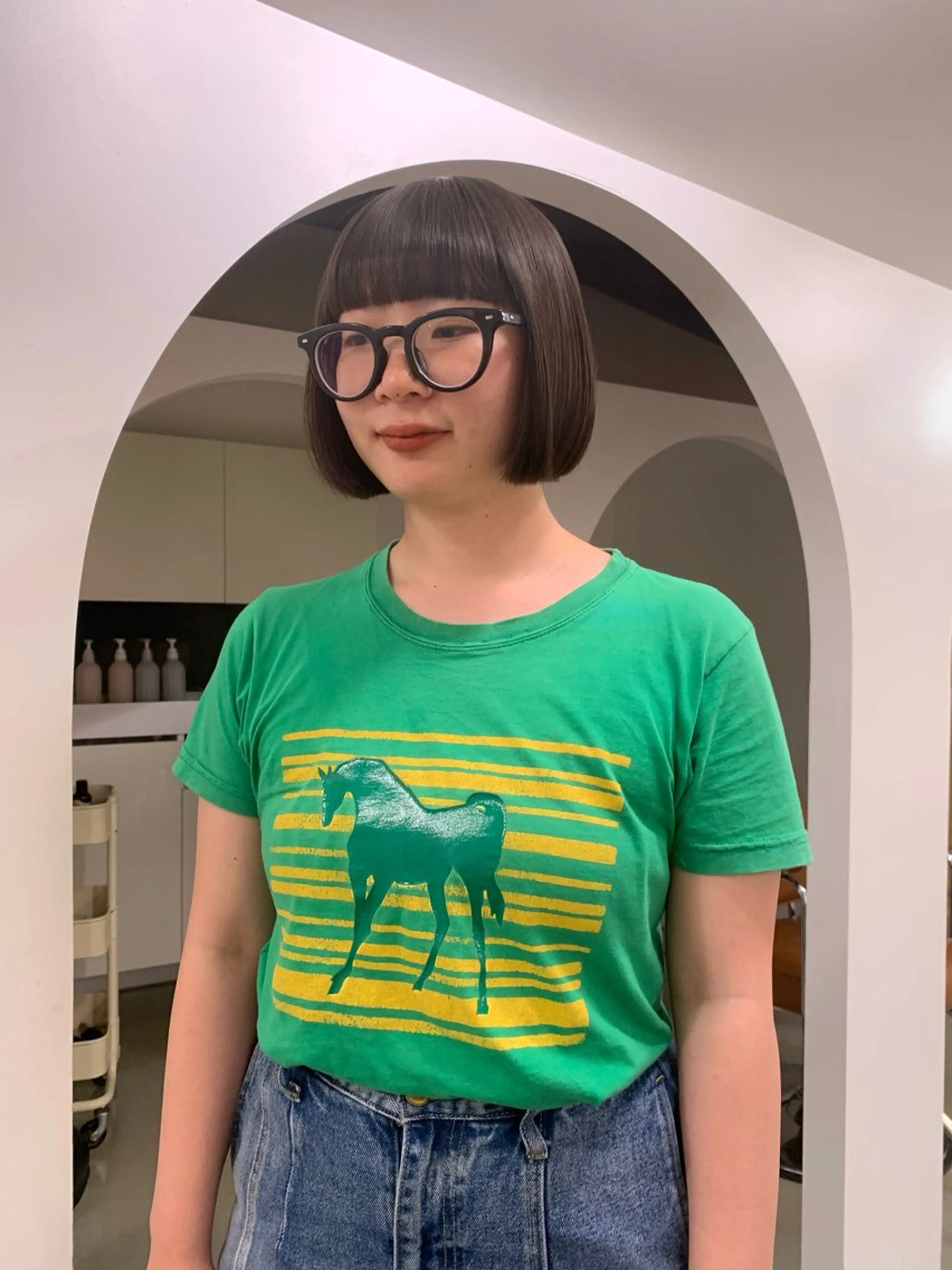 ミディアム カラー ボブ カット ヘアカラー mirai/レイヤー ボブ/デザインカラーのヘアスタイル