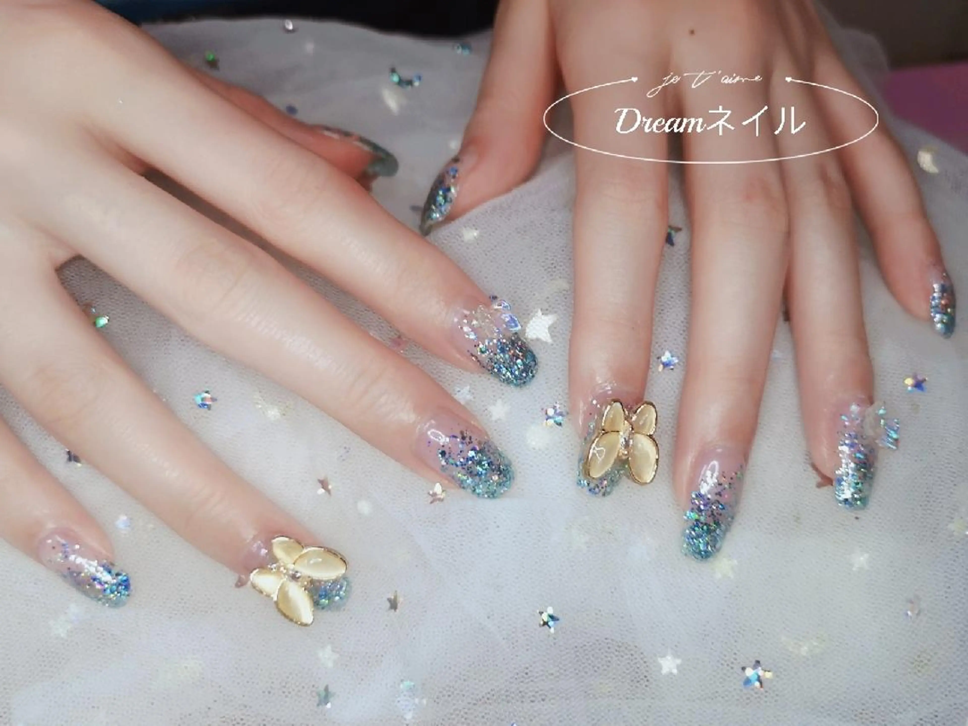 セミロング ネイル ネイリストゆか💅 長さだし、深爪矯正のネイルデザイン