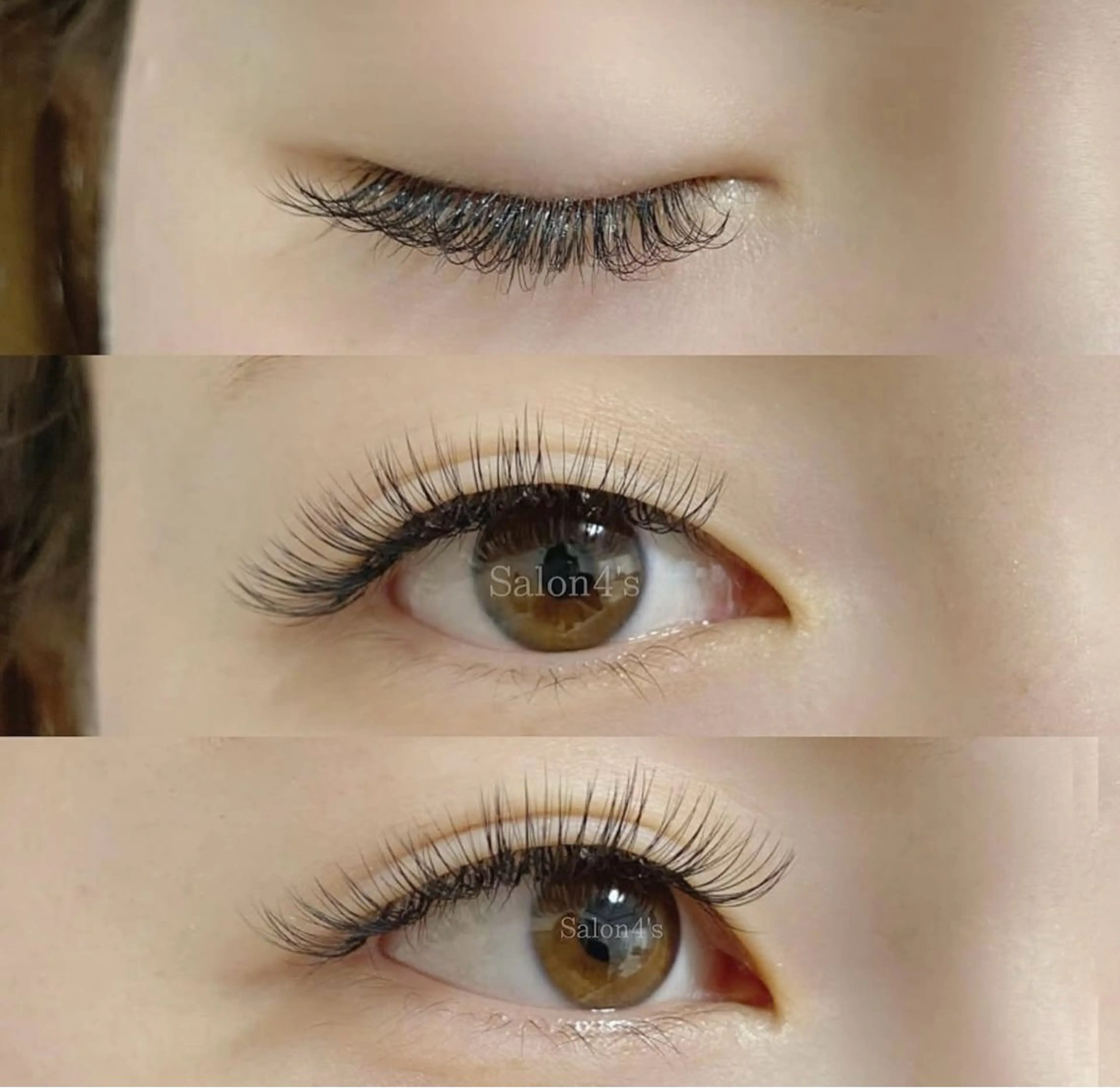 目元や生え方に合わせた似合わせ3Dボリュームエクステ100束の写真