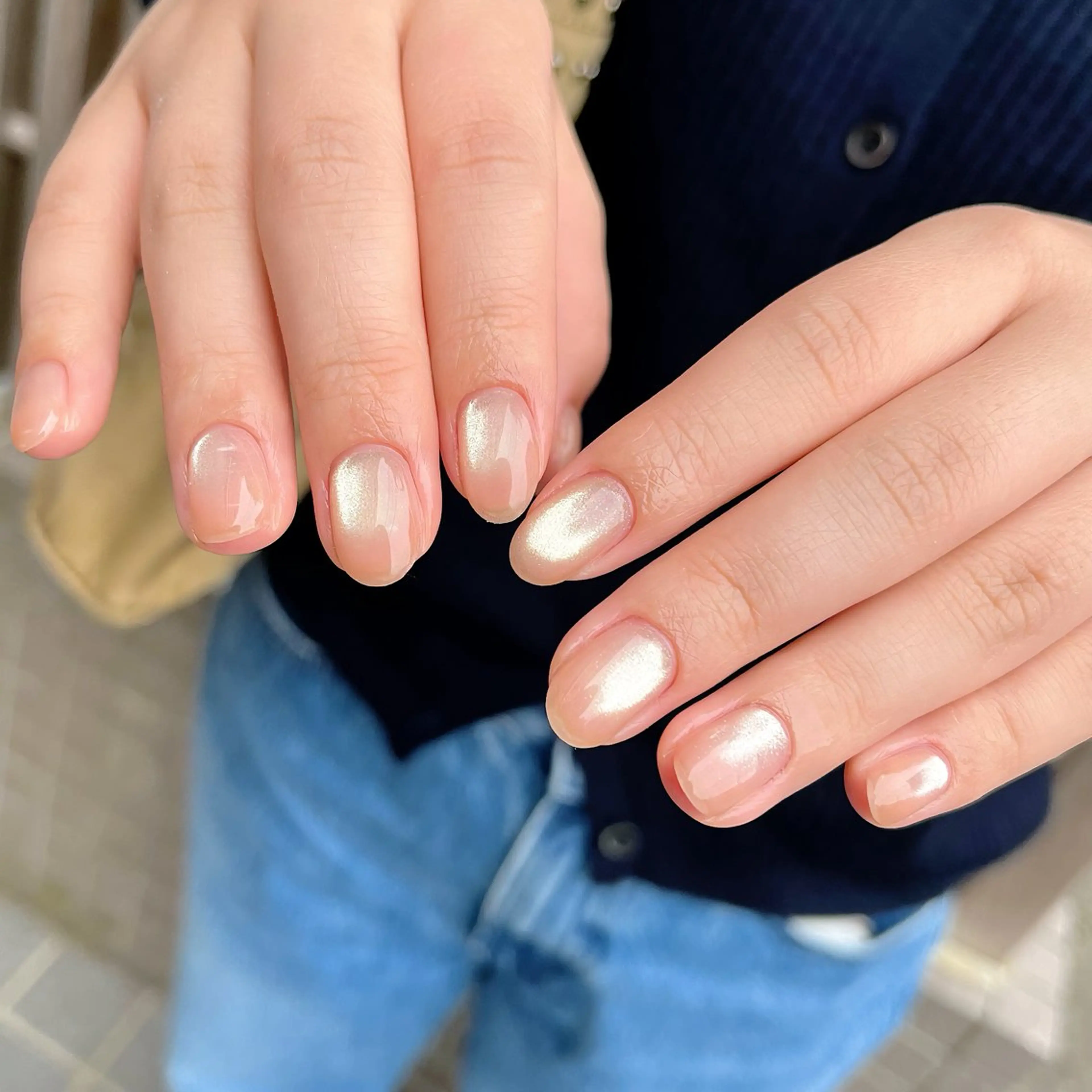 ネイル オーロラネイル チークネイル ハート ミラーネイル リボン ハンドネイル ハンドケア 🫧OPELIA NAIL渋谷🫧のネイルデザイン