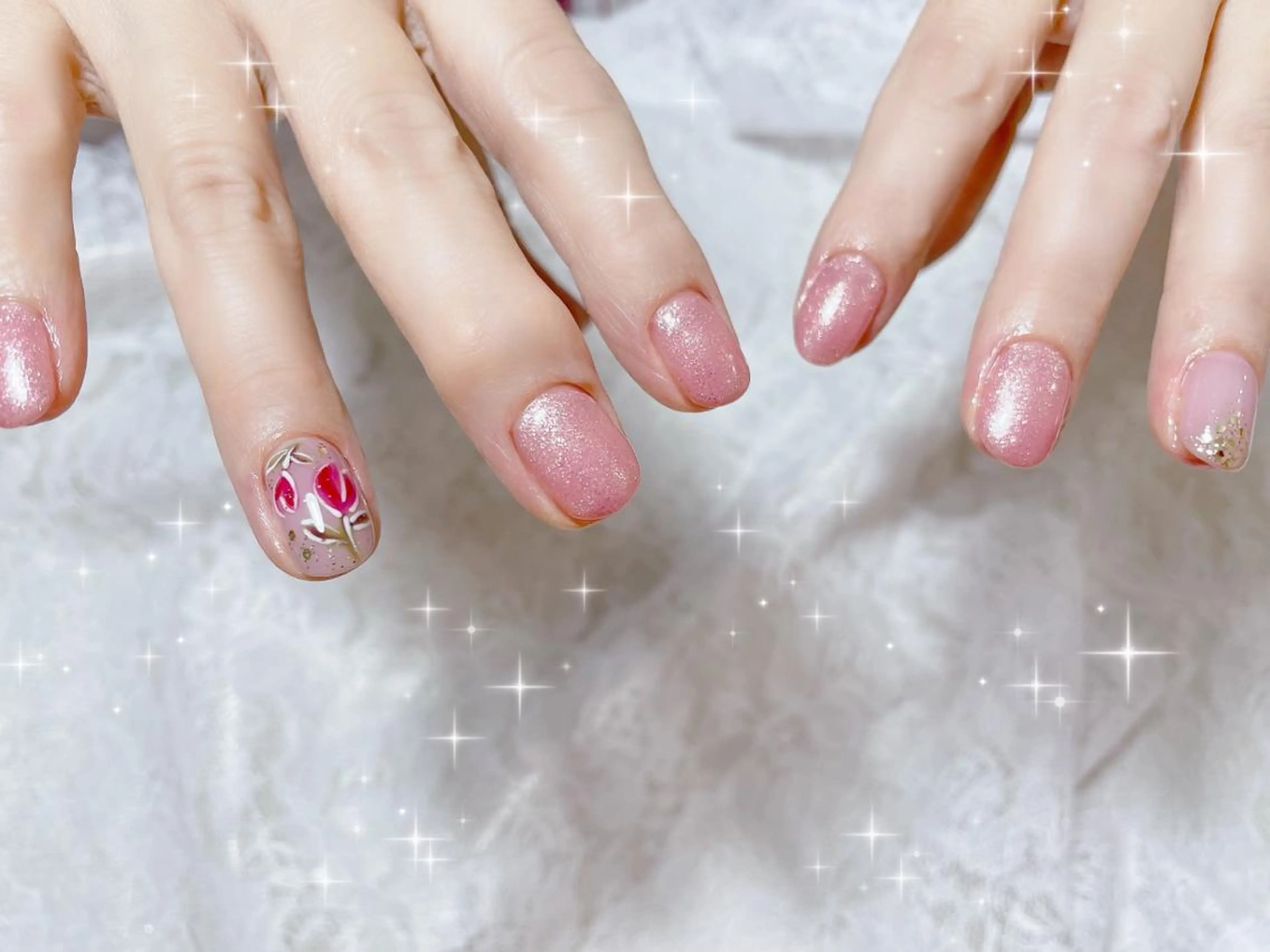 ネイル アートネイル ワンカラーネイル ハンドネイル FLARE NAIL フレアネイルのネイルデザイン