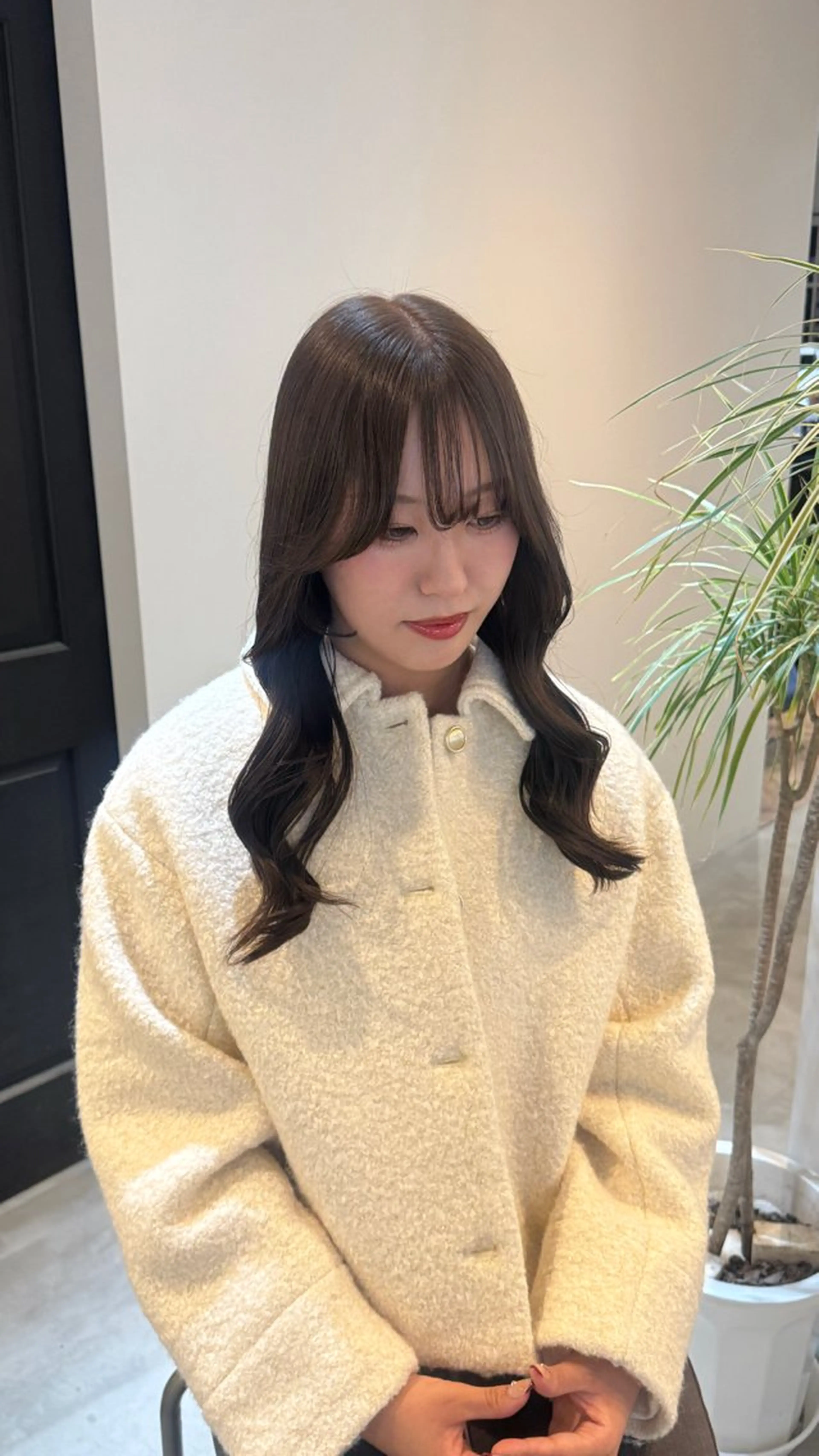 セミロング カラー ベージュカラー ブリーチ ダブルカラー ブリーチなしカラー ヘアカラー 華奈/オリーブ/ ベージュ/抜け感🥣のヘアスタイル