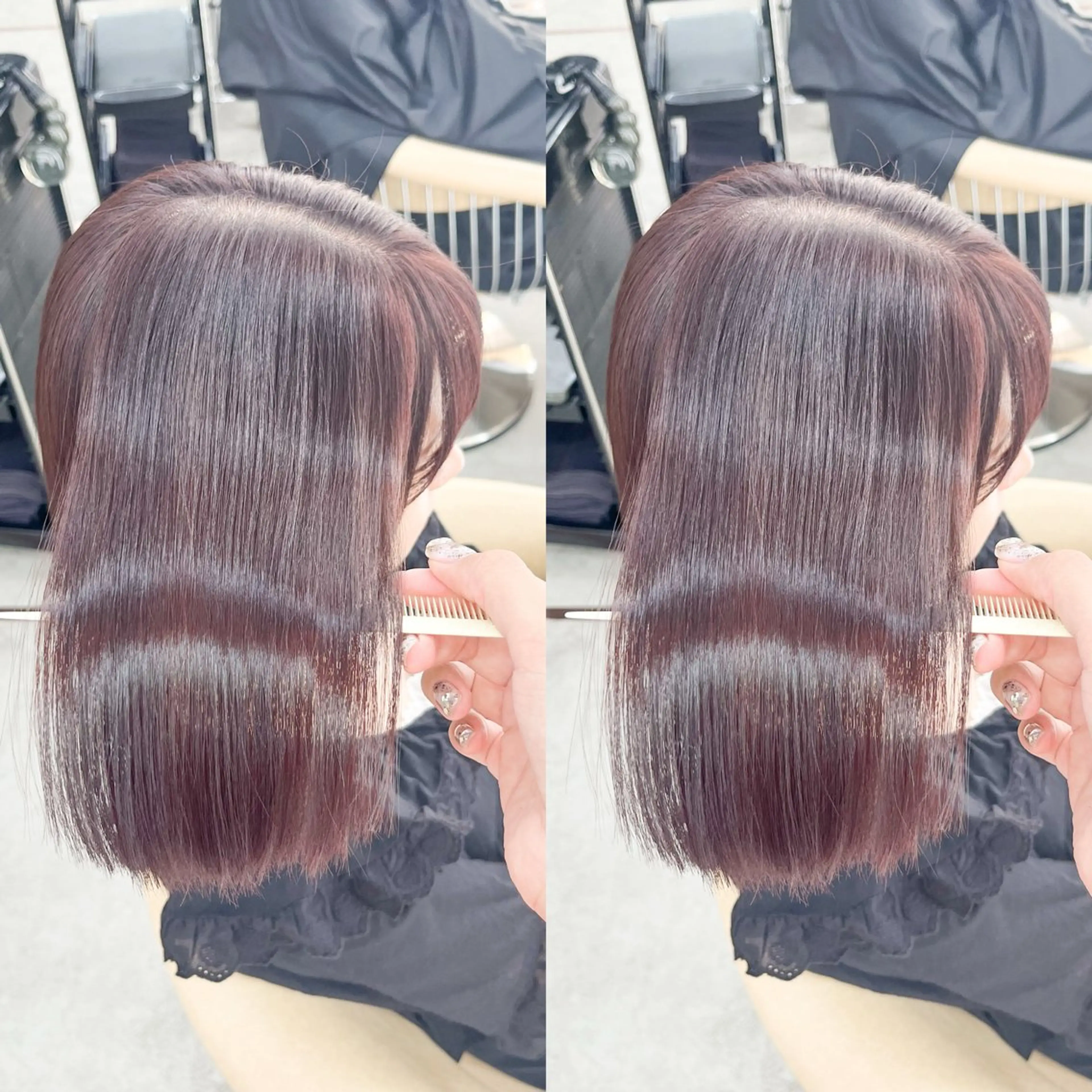 ミディアム カット 縮毛矯正 トリートメント エリアNo.1ボブ 💟Nanatsuのヘアスタイル