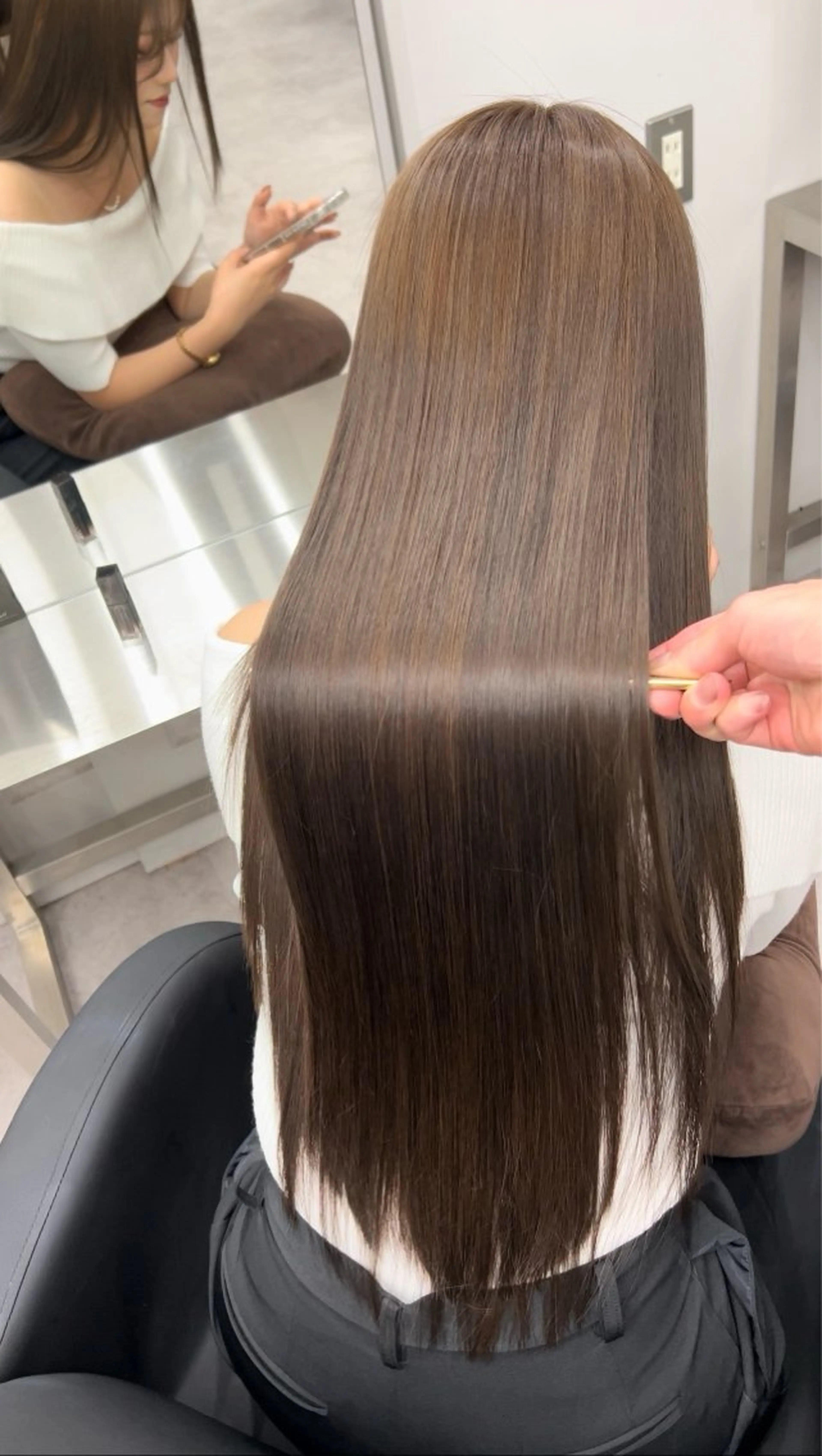 ロング 髪質改善 縮毛矯正 トリートメント 🫧髪質改善 講師🫧🍎幹細胞のヘアスタイル