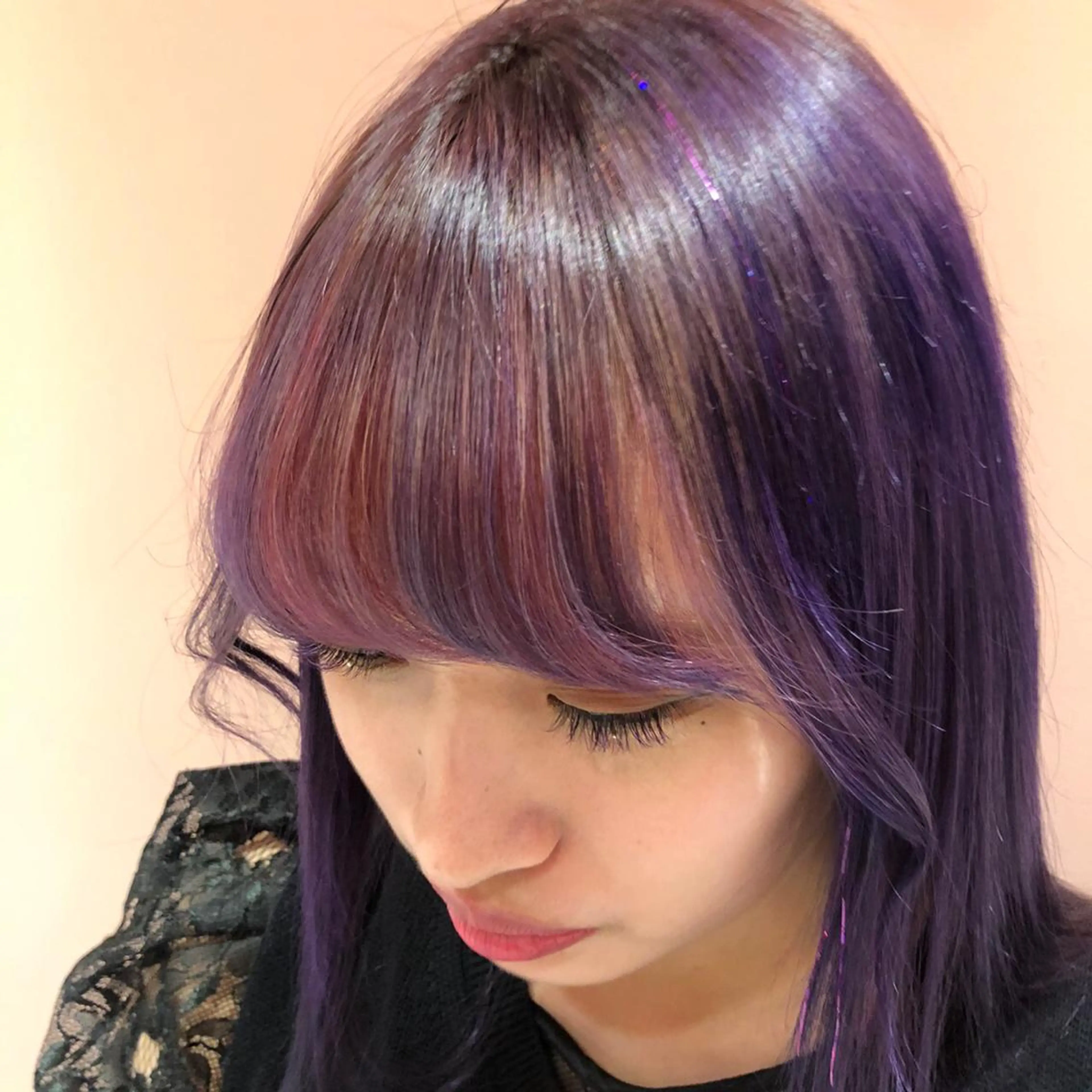 セミロング カラー 艶ハイトーン👑♡ NATSUKIのヘアスタイル