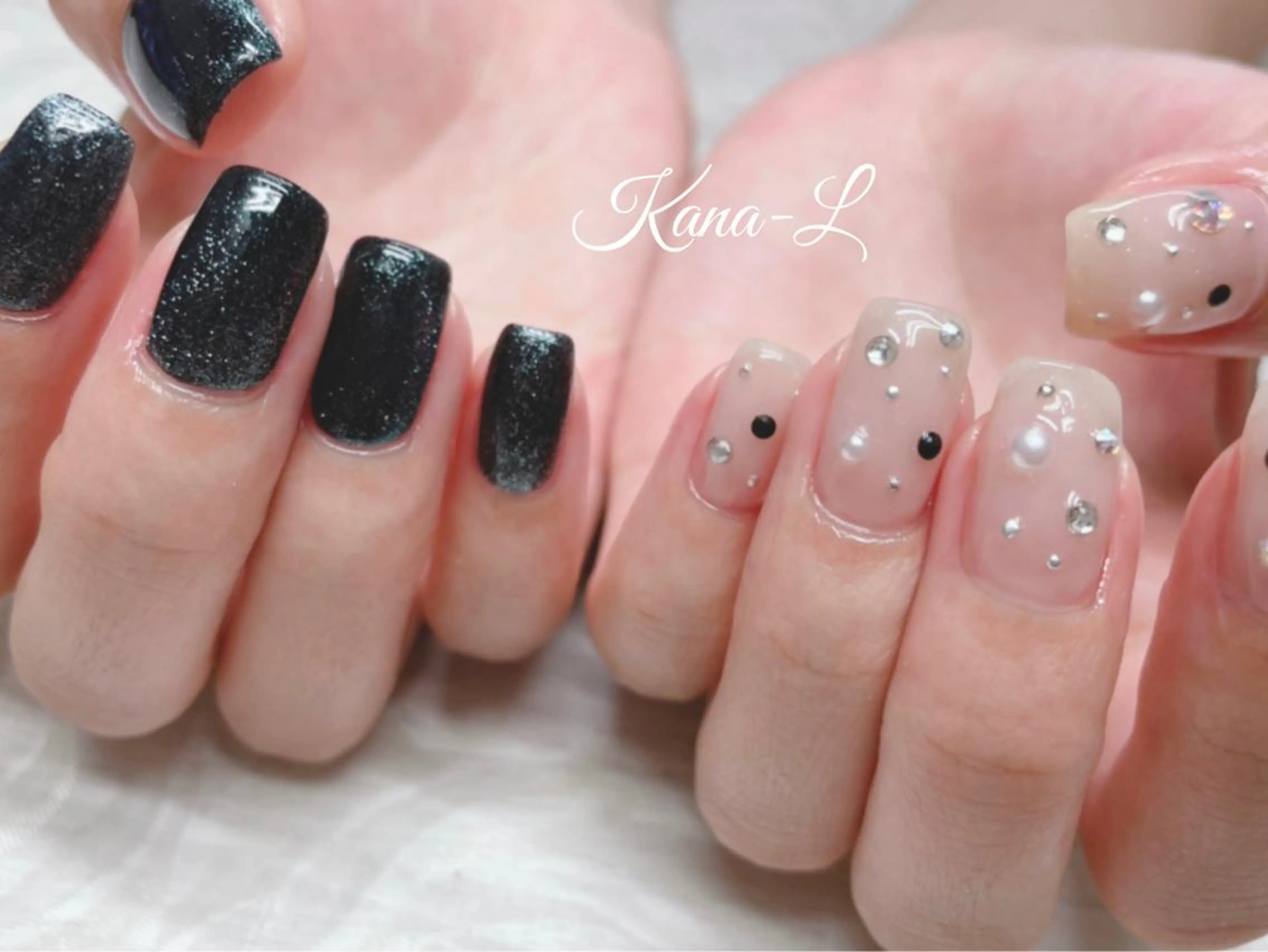 カラー ネイル ジェルネイル マグネットネイル パラジェル ストーンネイル 芦辺 香奈のネイルデザイン
