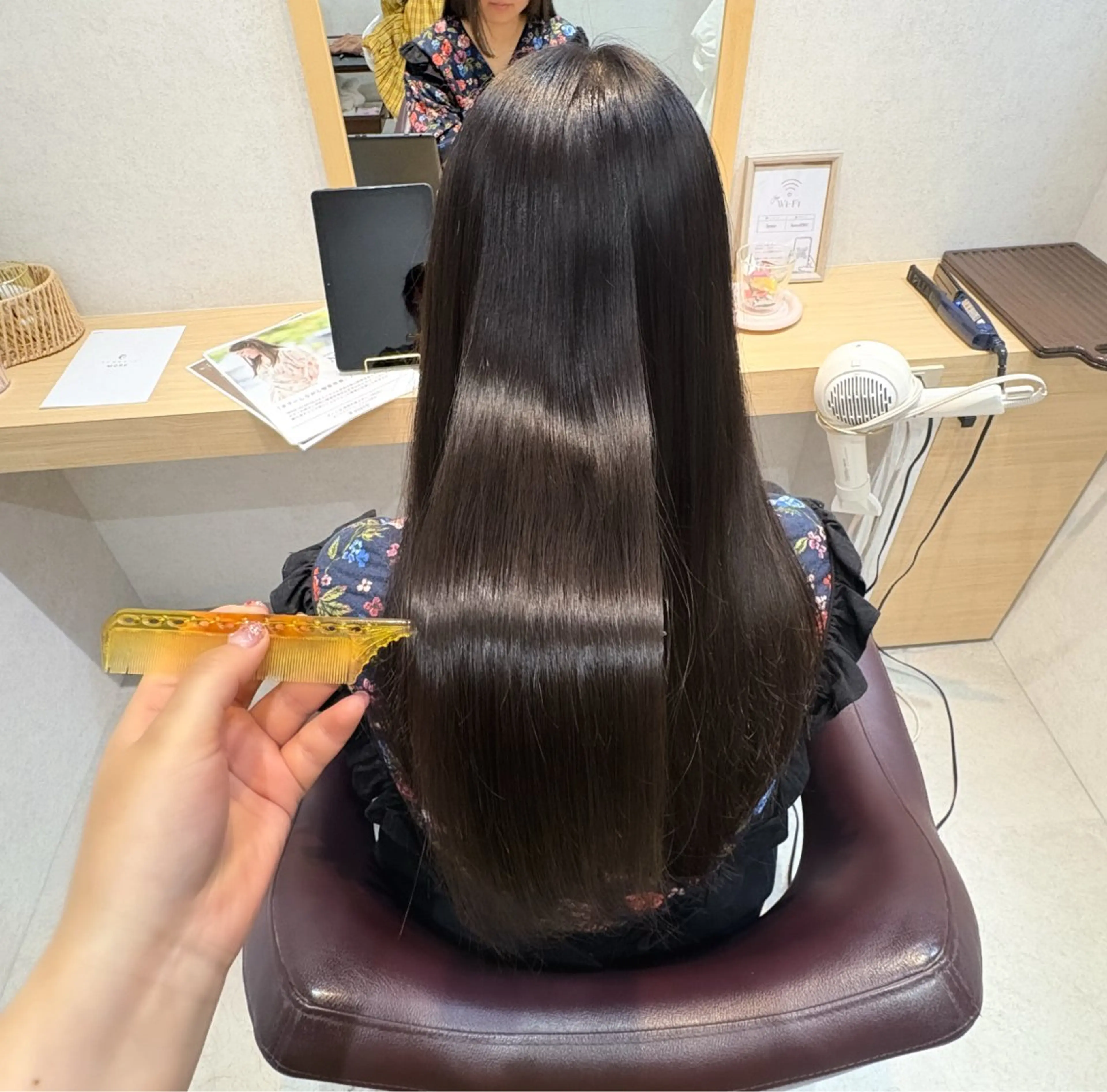 ロング 縮毛矯正 カット 縮毛矯正 トリートメント 透明感/暖色/艶感 💍TAMA💍のヘアスタイル