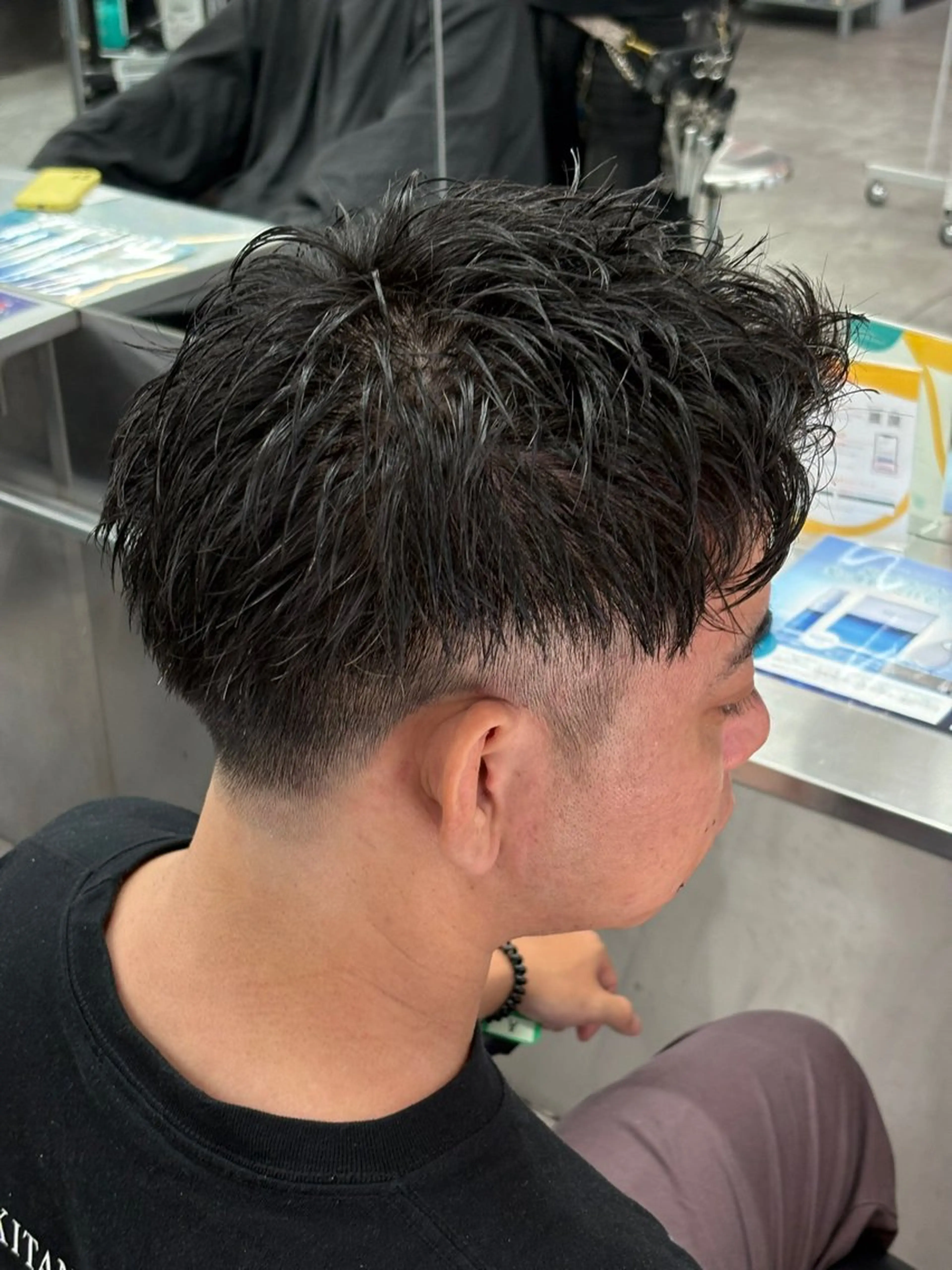 ショート カラー パーマ メンズ カット ヘアセット メンズパーマ特化 🔥韓国ヘア職人🔥のヘアスタイル