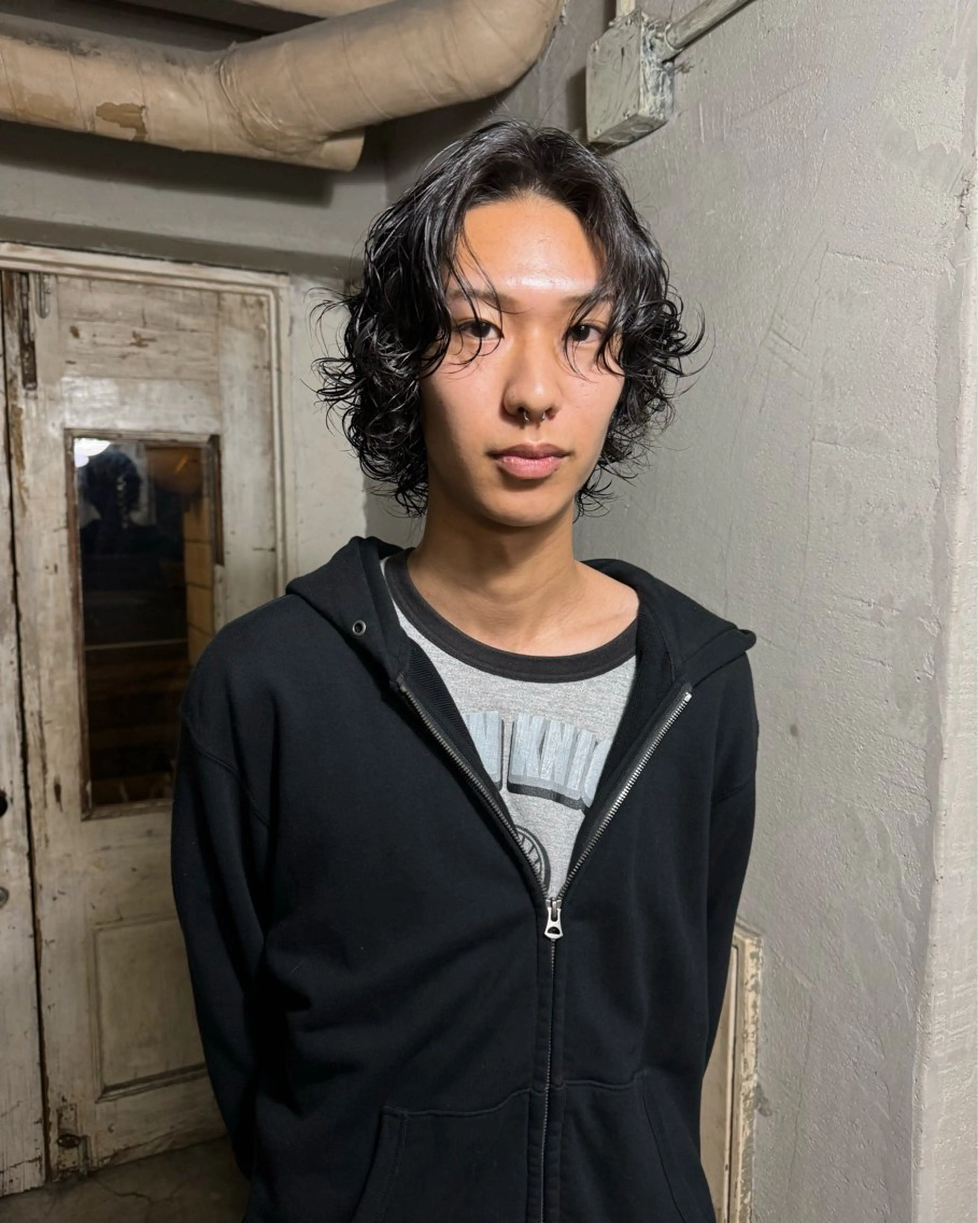 ミディアム カラー パーマ メンズ パーマ トリートメント パーマ、髪質改善 カズマのヘアスタイル