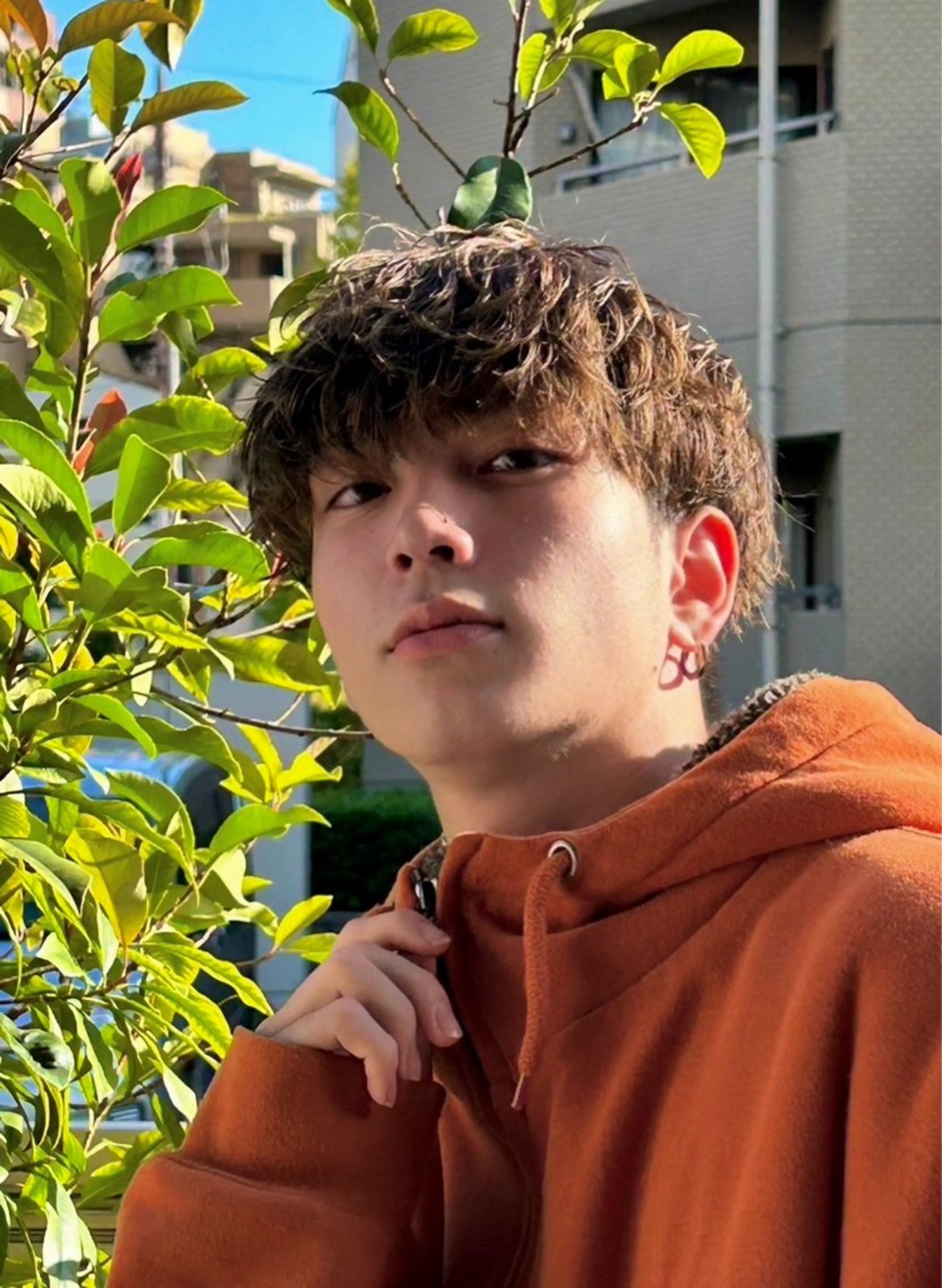 ショート メンズ マッシュ アッシュ アッシュブラウン フェザーショート/ メンズカラー/龍稀のヘアスタイル