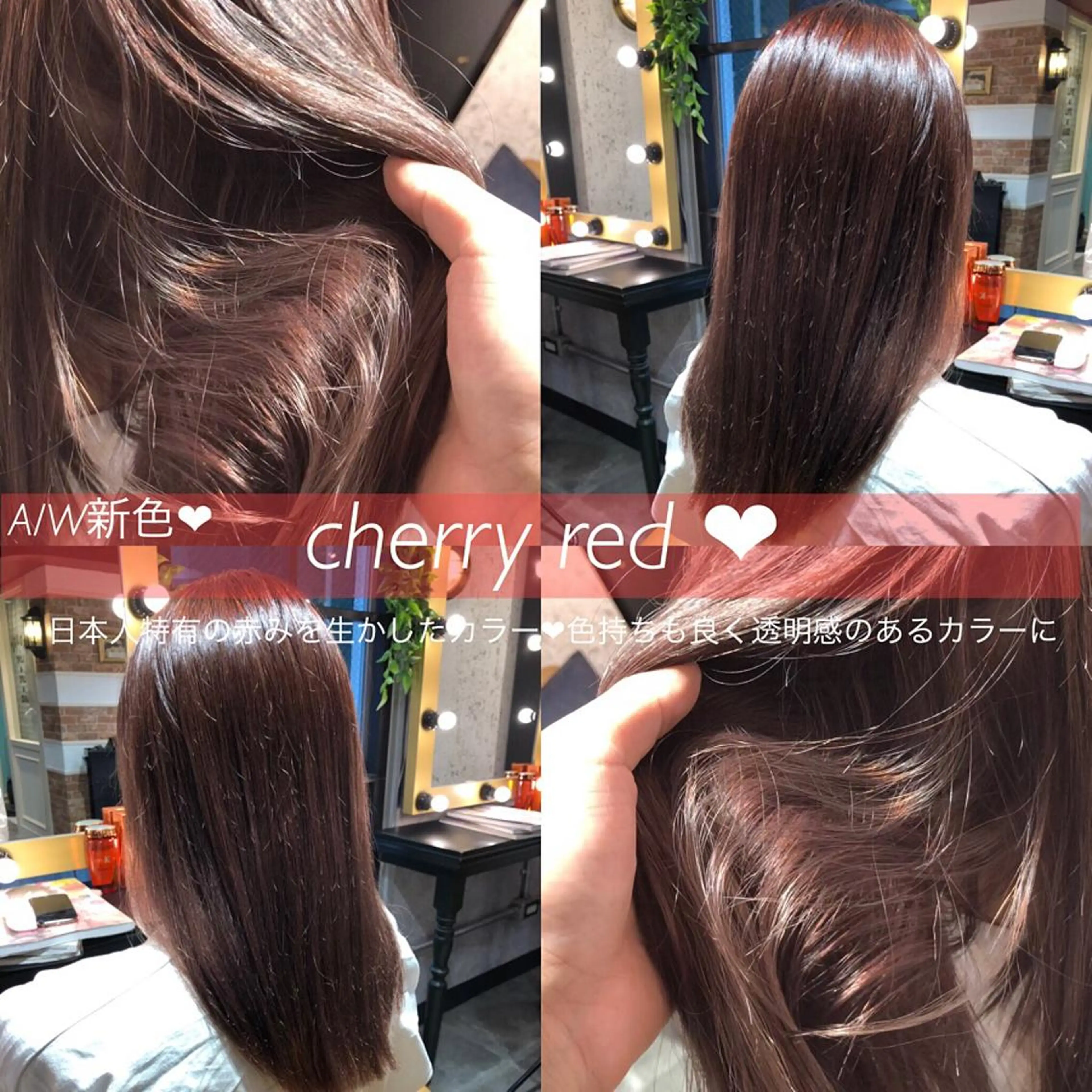 ミディアム カラー レッドカラー 縮毛矯正/ 髪質改善/浅見拓哉のヘアスタイル