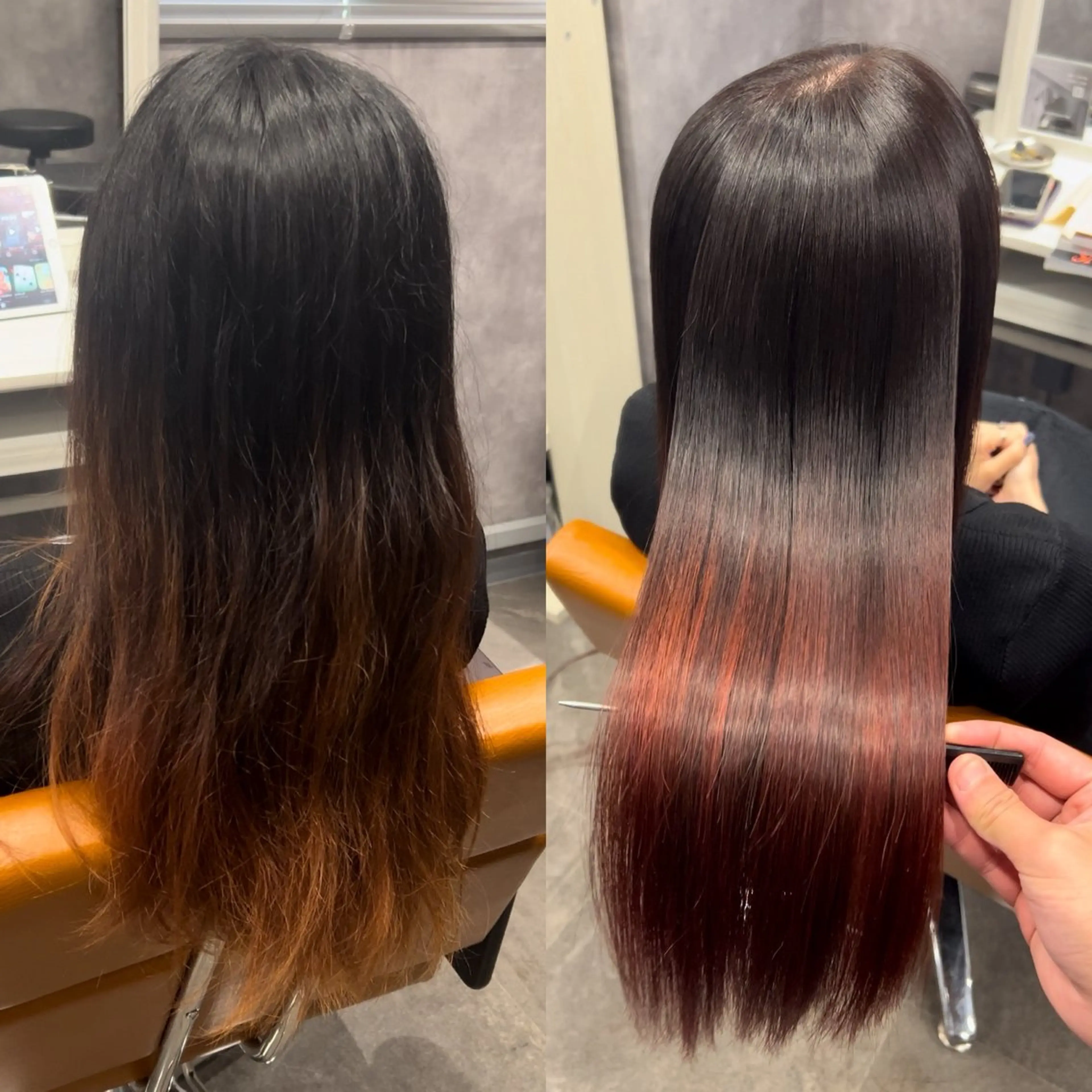 ロング カラー カット ヘアカラー 縮毛矯正 トリートメント ナナシ所属・✨髪質改善／縮毛矯正 木村和司✨のヘアスタイル