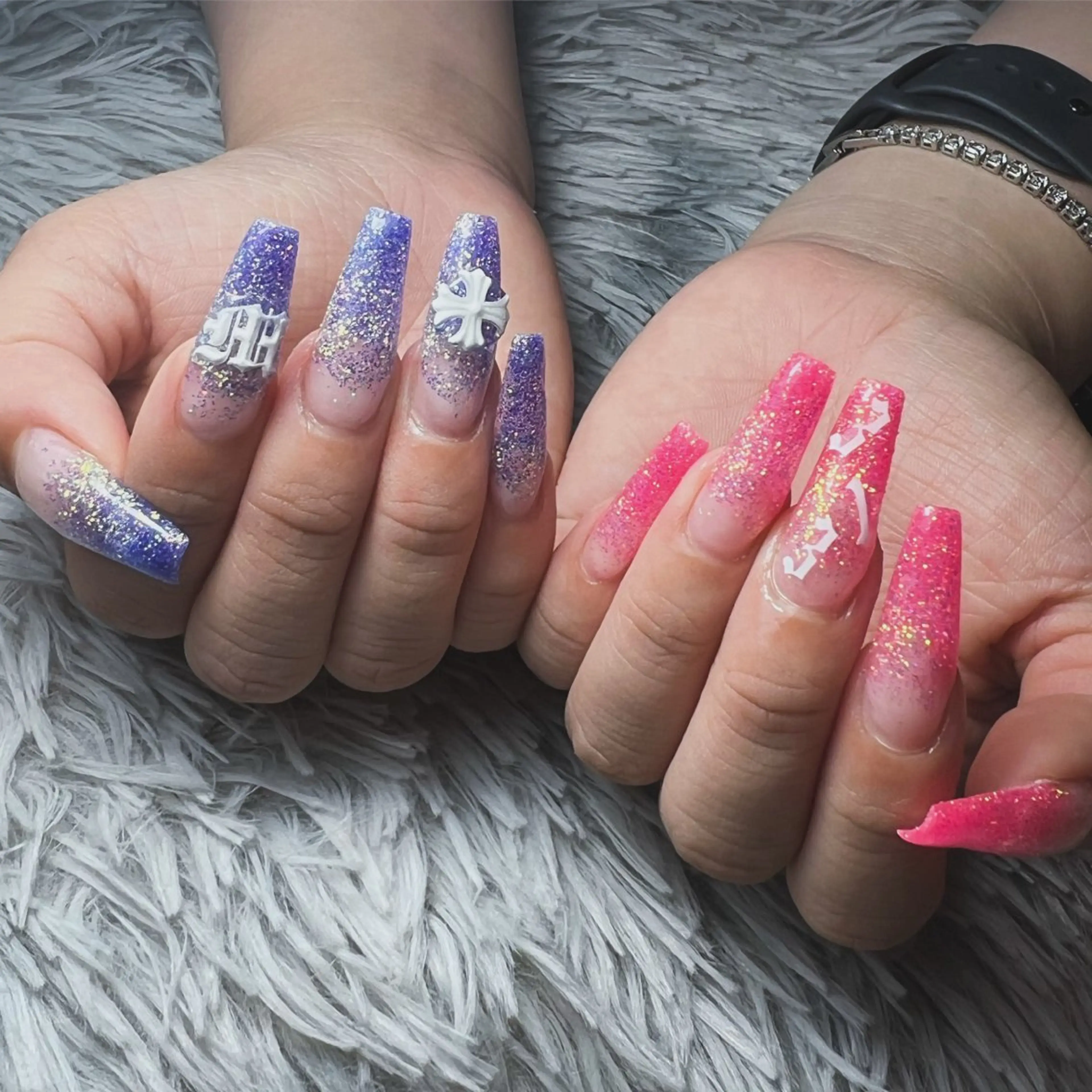 ネイル ラメ(グリッター) ラメグラデーション スカルプネイル ハンドネイル シェヌネイル JURAのネイルデザイン