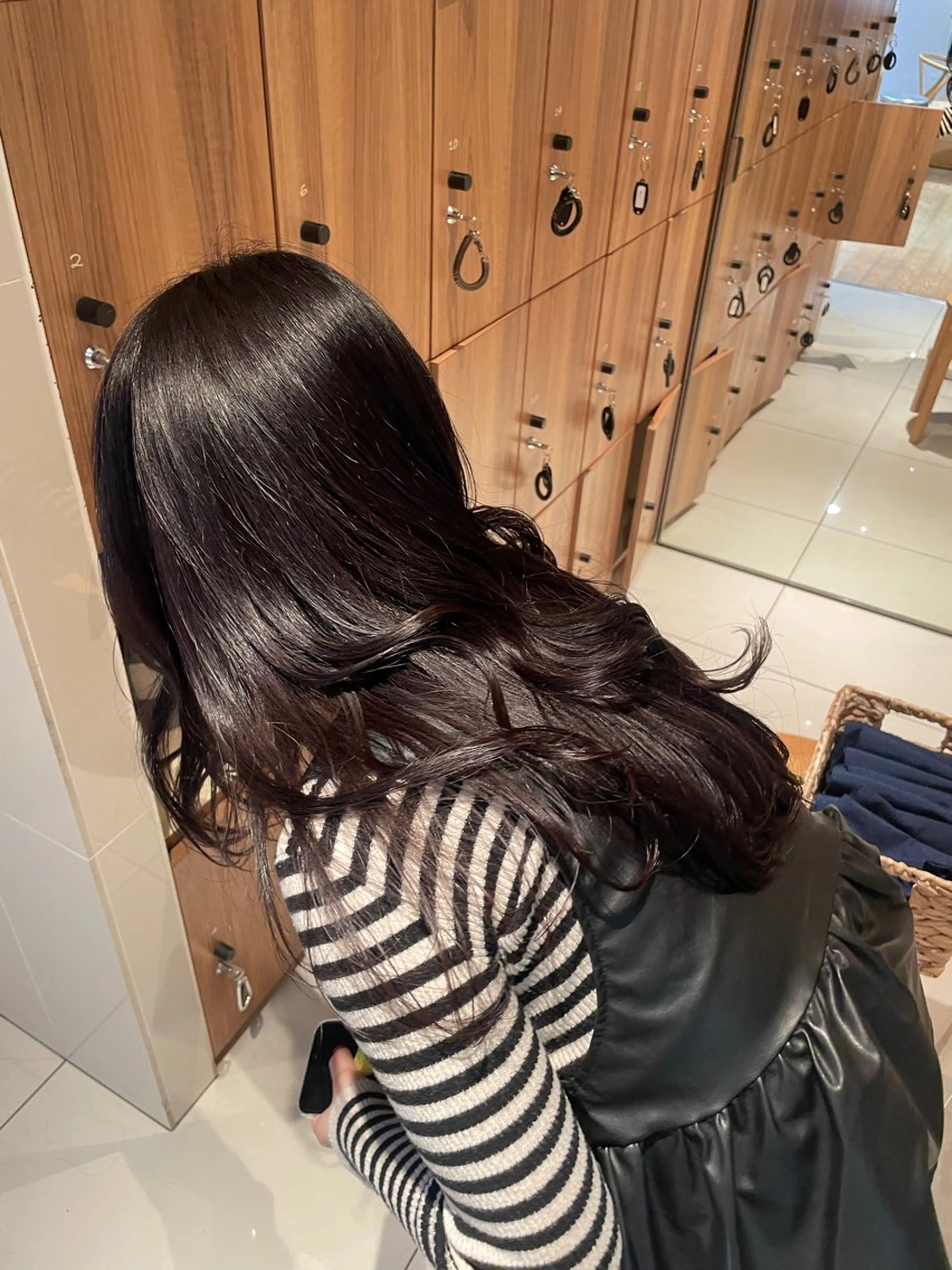 ロング パープルカラー ヘアカラー 縮毛矯正/レイヤー /ひかるのヘアスタイル