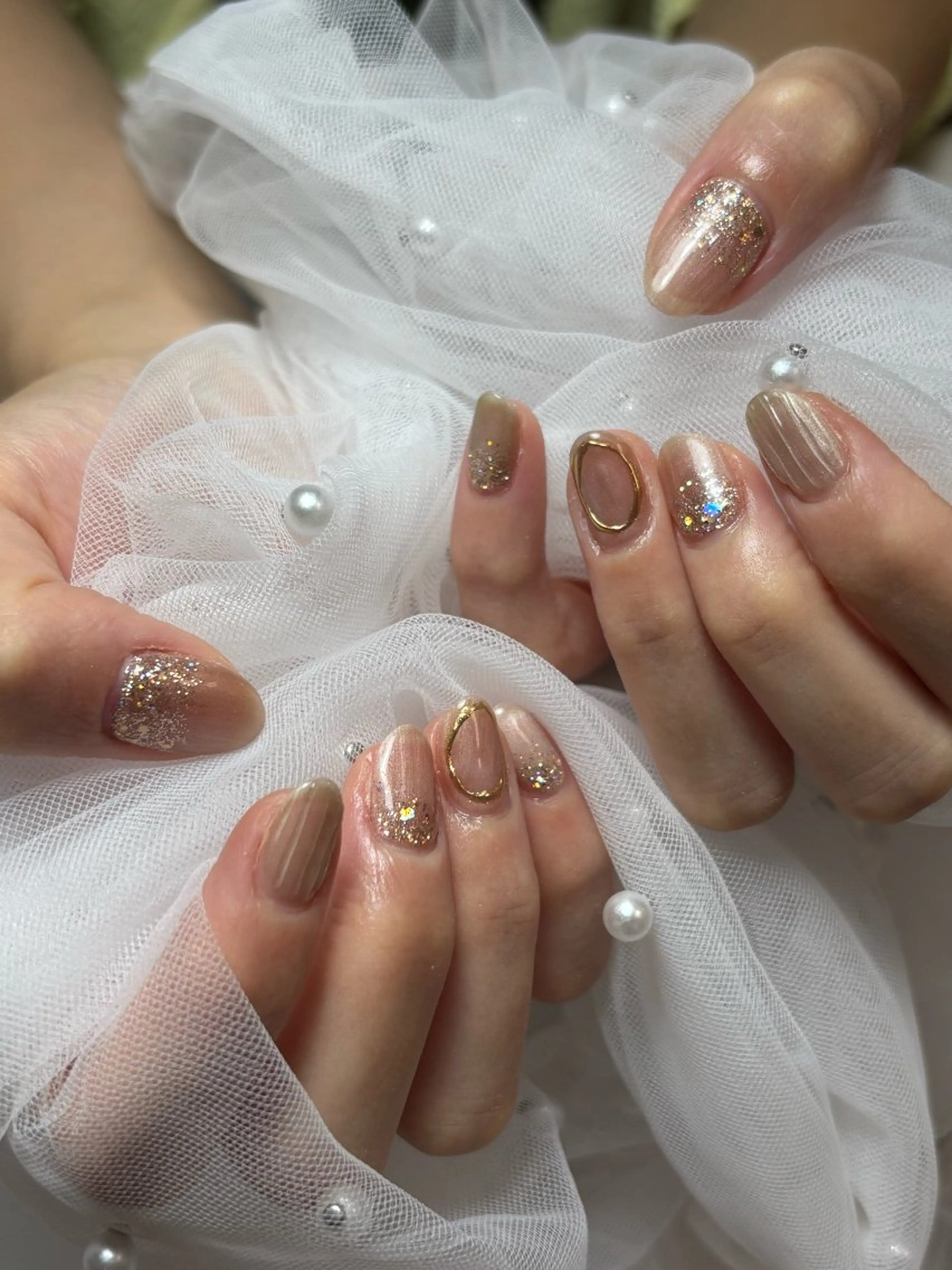 ネイル 三本 綾奈のネイルデザイン