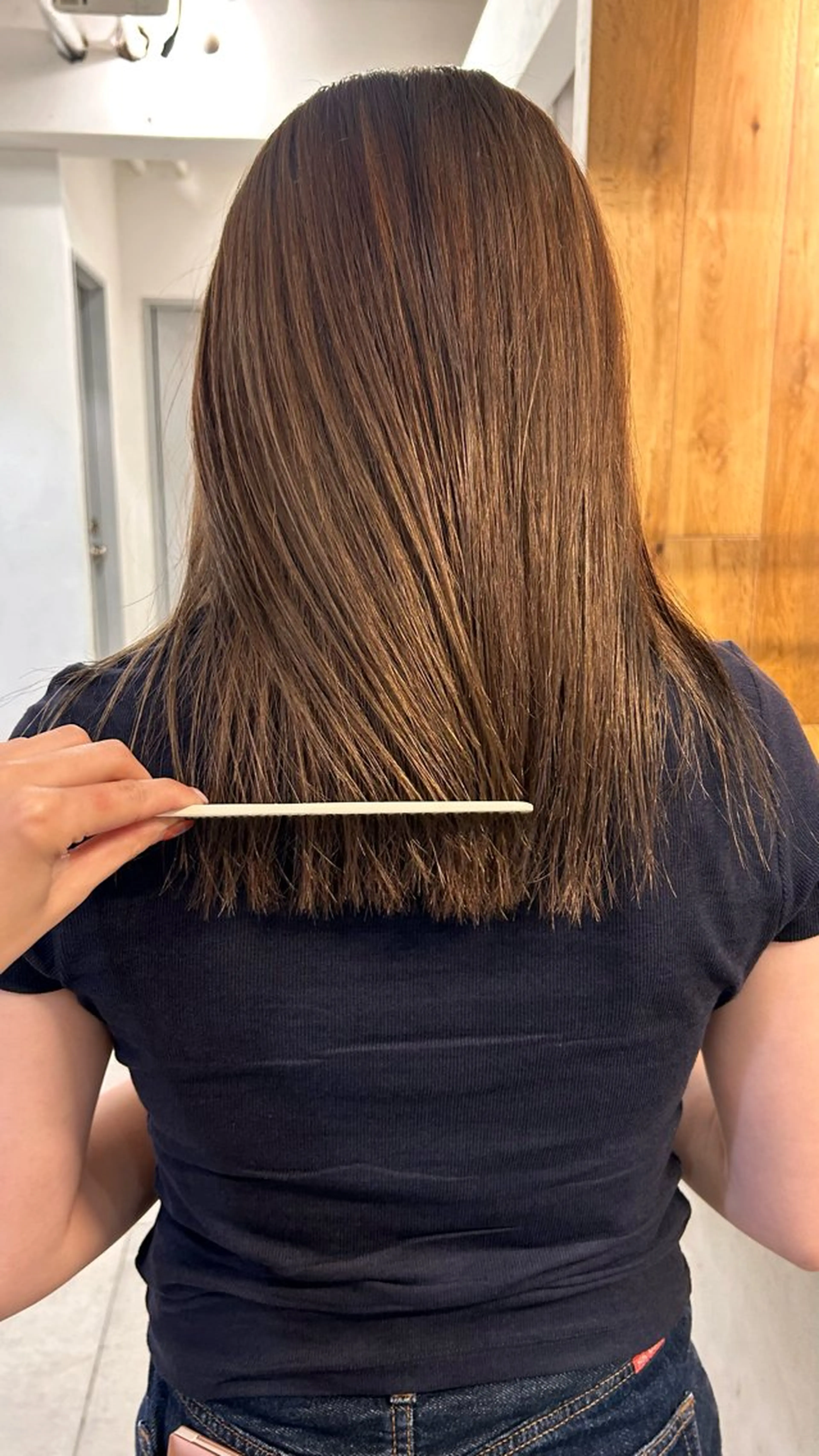 セミロング カラー カット ヘアカラー じゅわっと暖色カラー 🍊Moemiのヘアスタイル