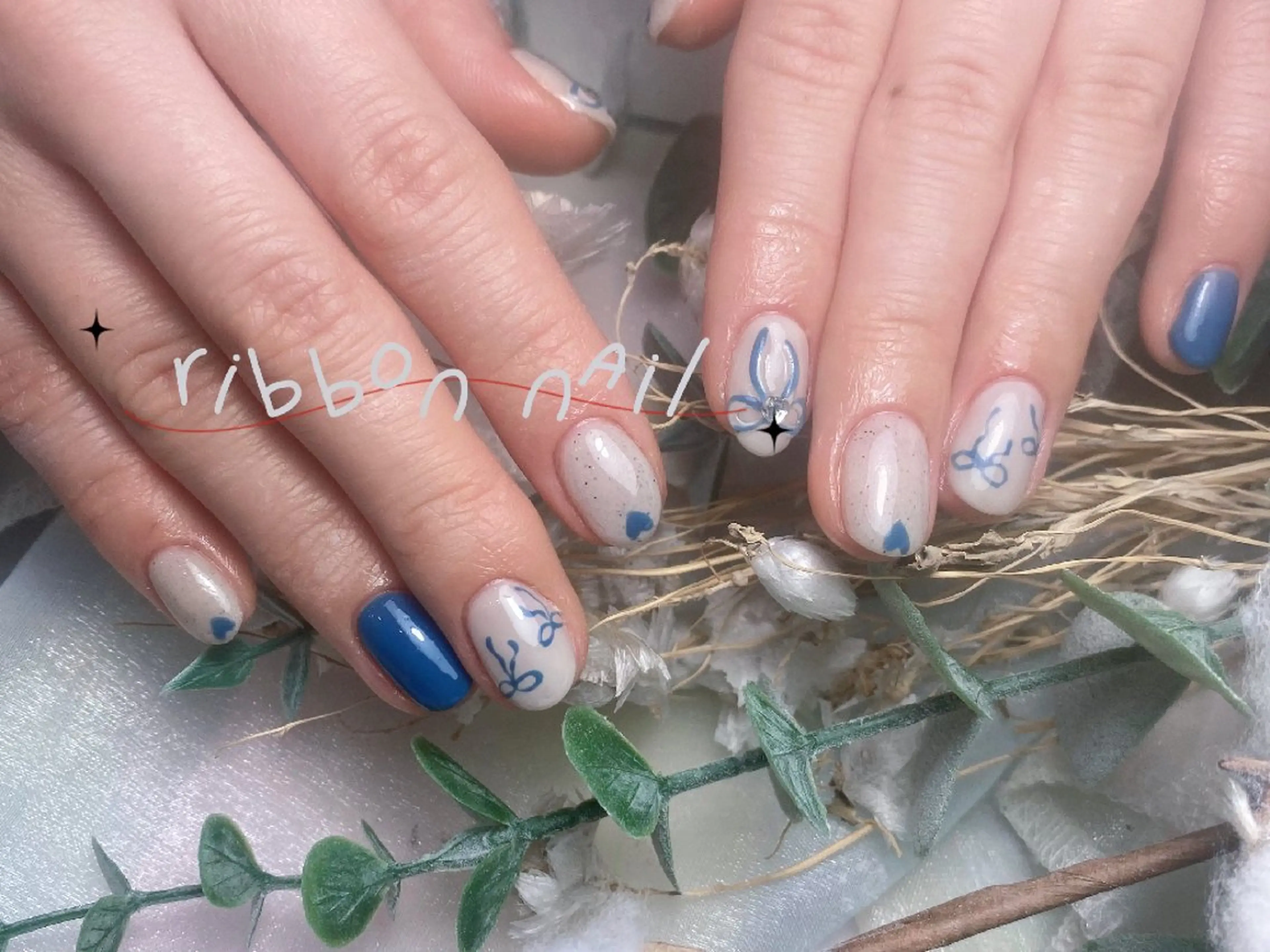 ネイル チークネイル フレンチネイル ジェルネイル ガラスフレンチ キラキラネイル ハンドネイル UM Nail Salonのネイルデザイン