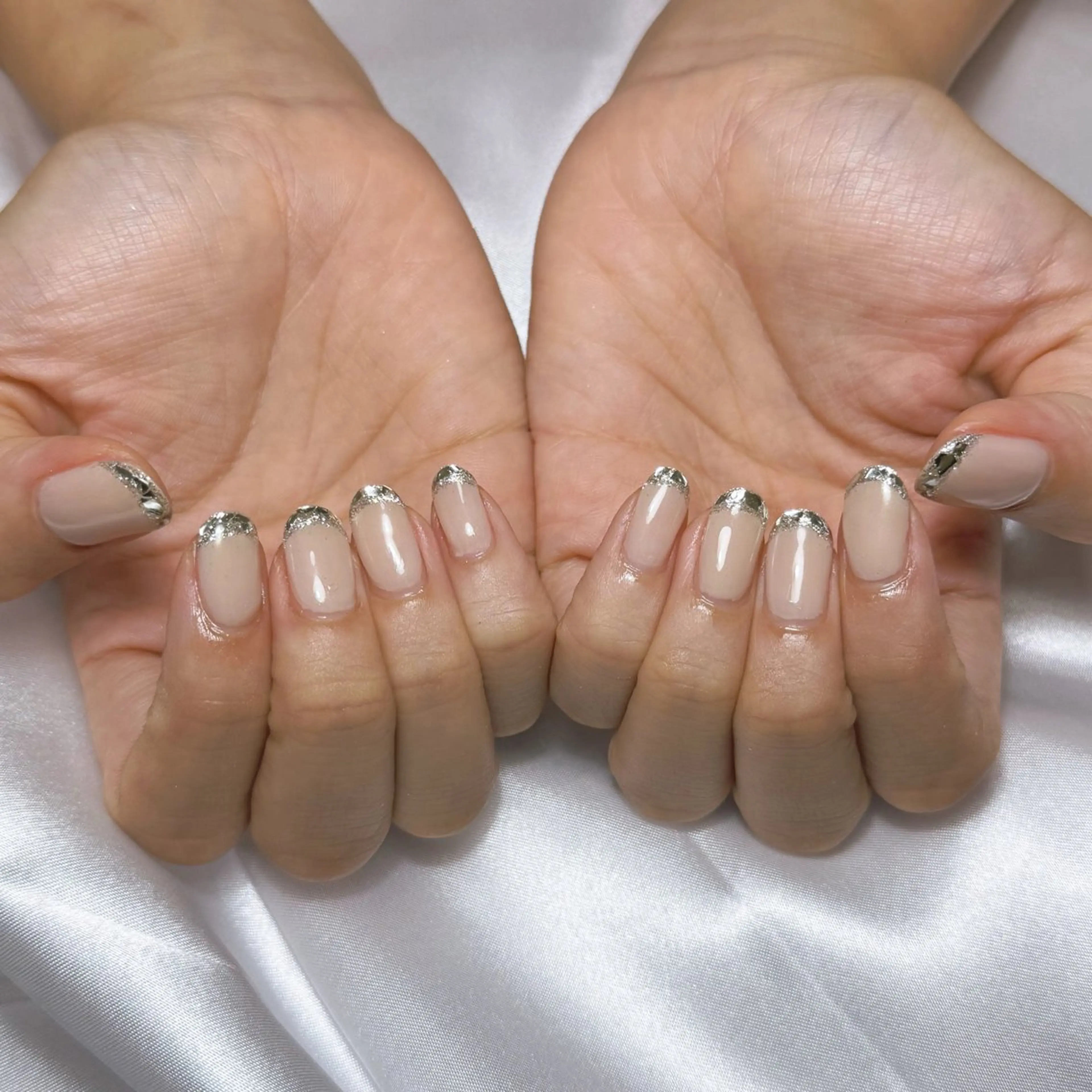 ネイル フレンチネイル ガラスフレンチ Mimi nailのネイルデザイン