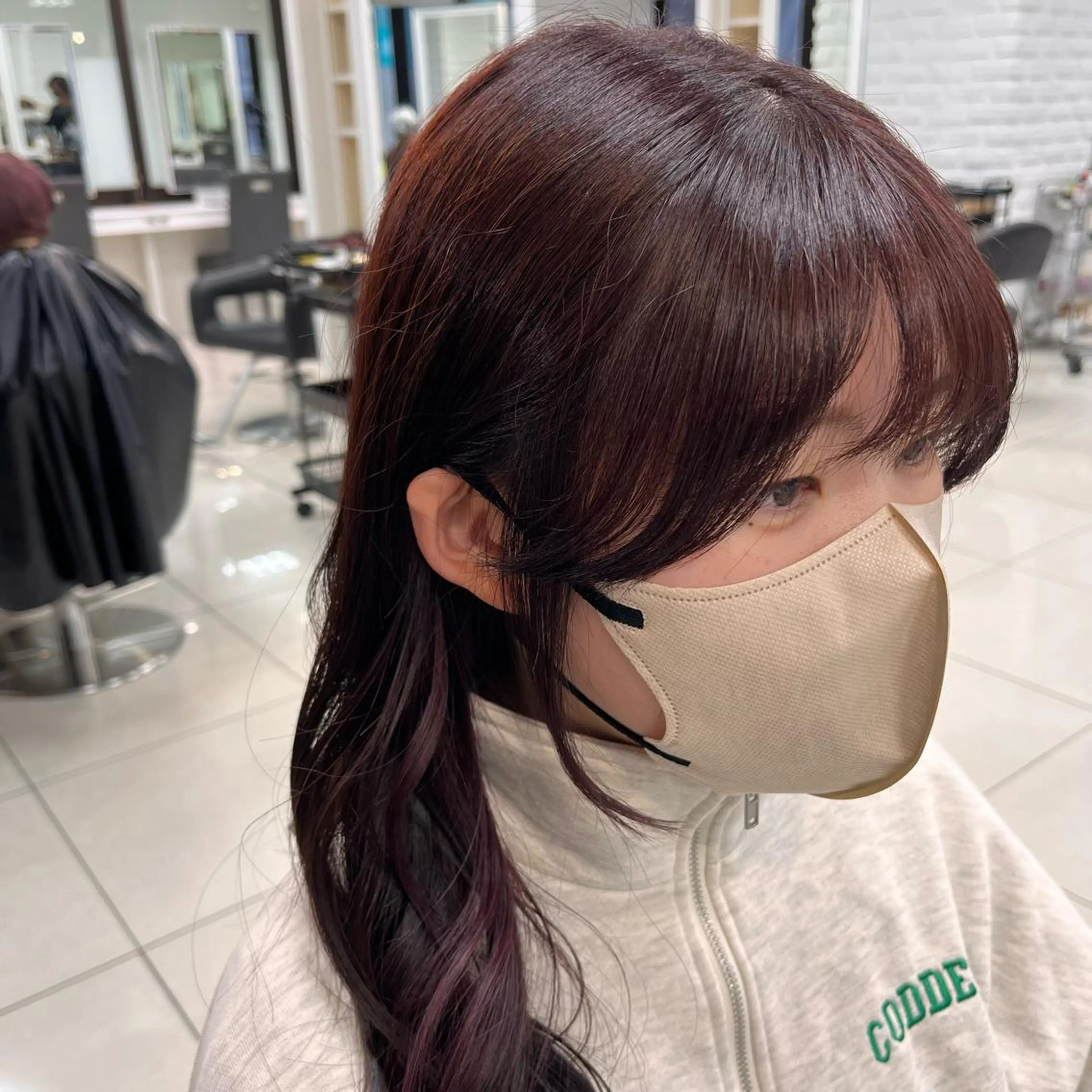 セミロング カラー ブラウンカラー ピンクカラー ピンクブラウン 顔周りカット 韓国風ヘア メンズヘア専門🦊 RYOKAのヘアスタイル