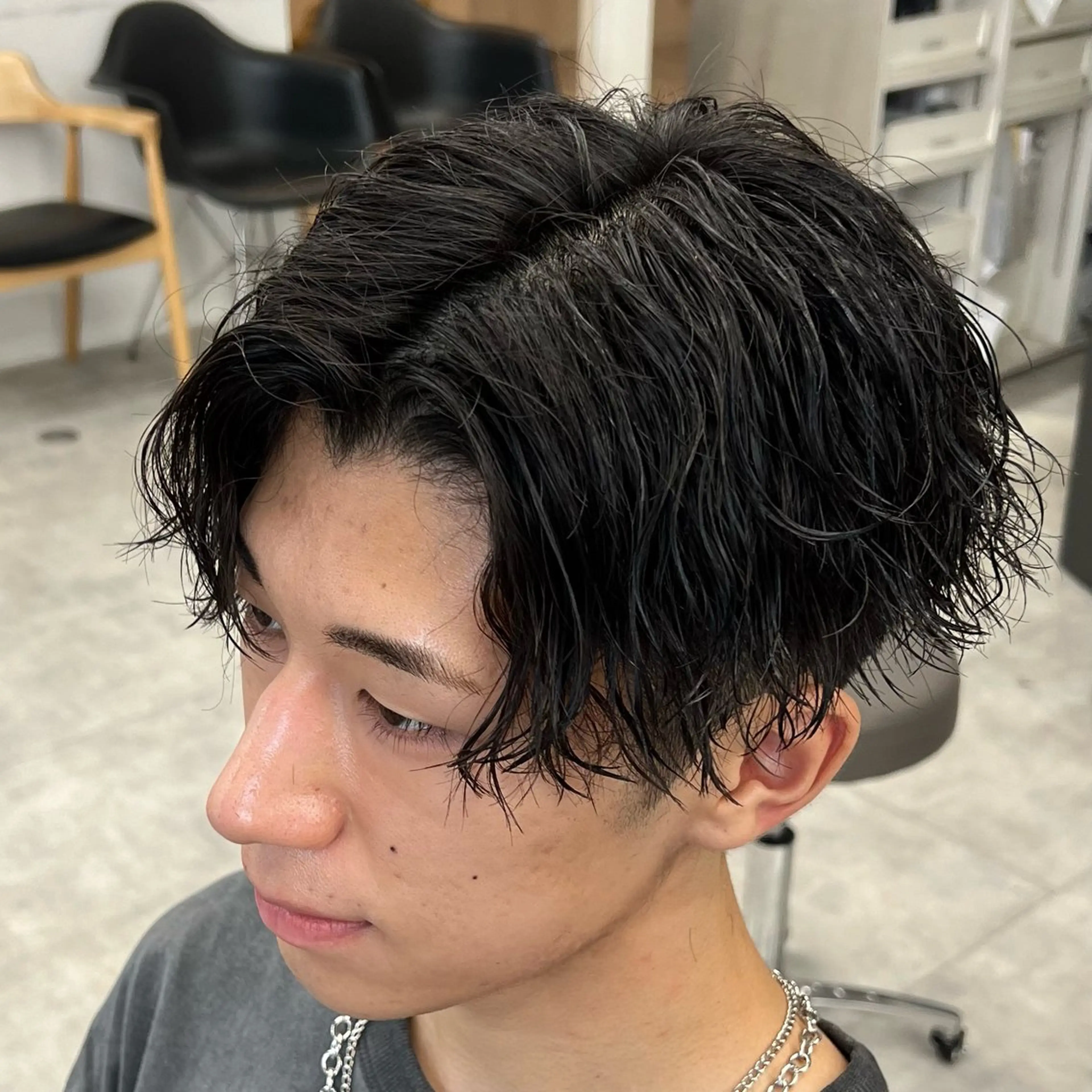 ショート パーマ メンズ カット パーマ メンズパーマ/波巻き 新潟/万代/夏芽🎀のヘアスタイル