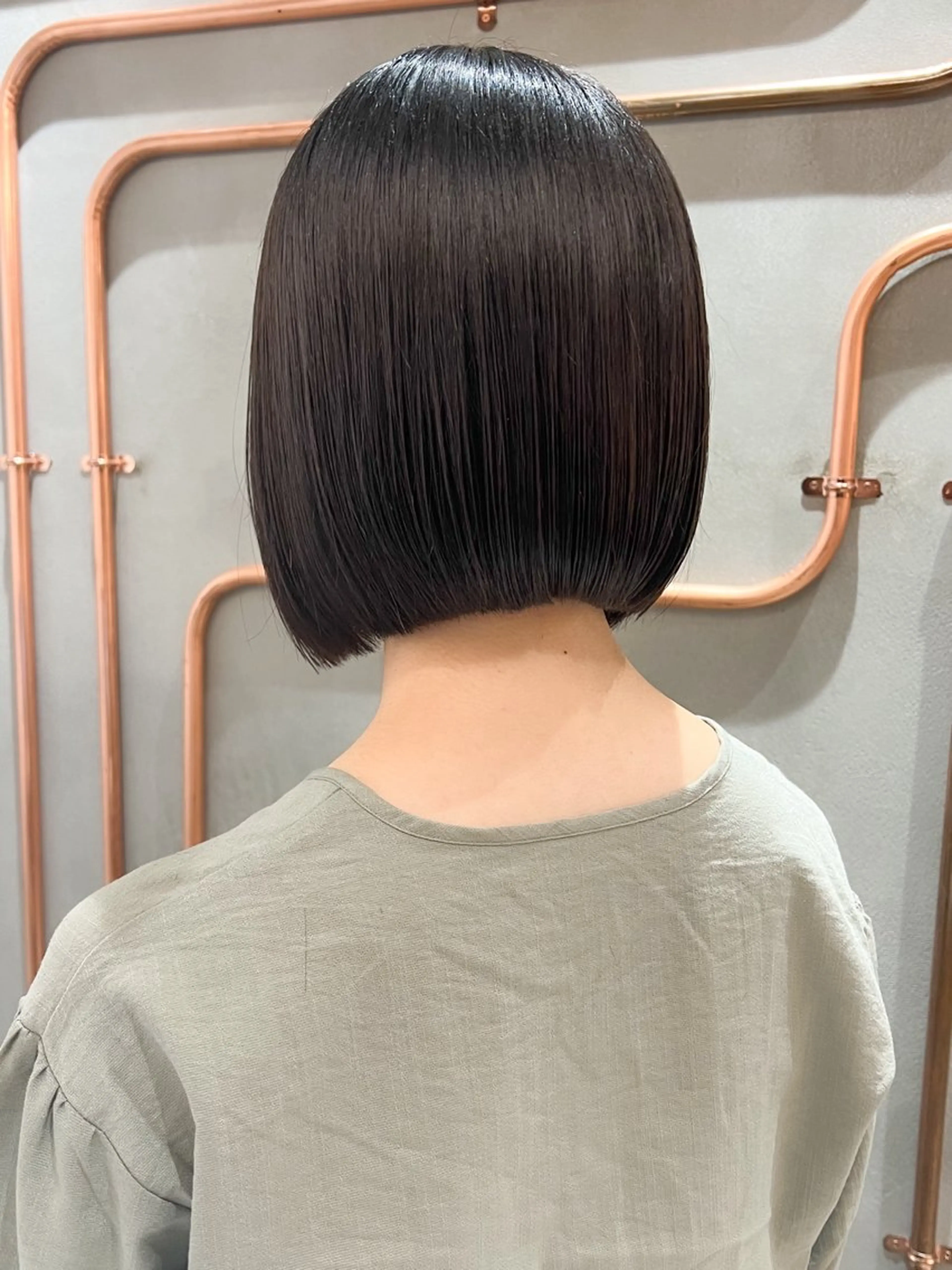 ショート カラー ボブ/巻ける縮毛矯正 /韓国レイヤーはなのヘアスタイル