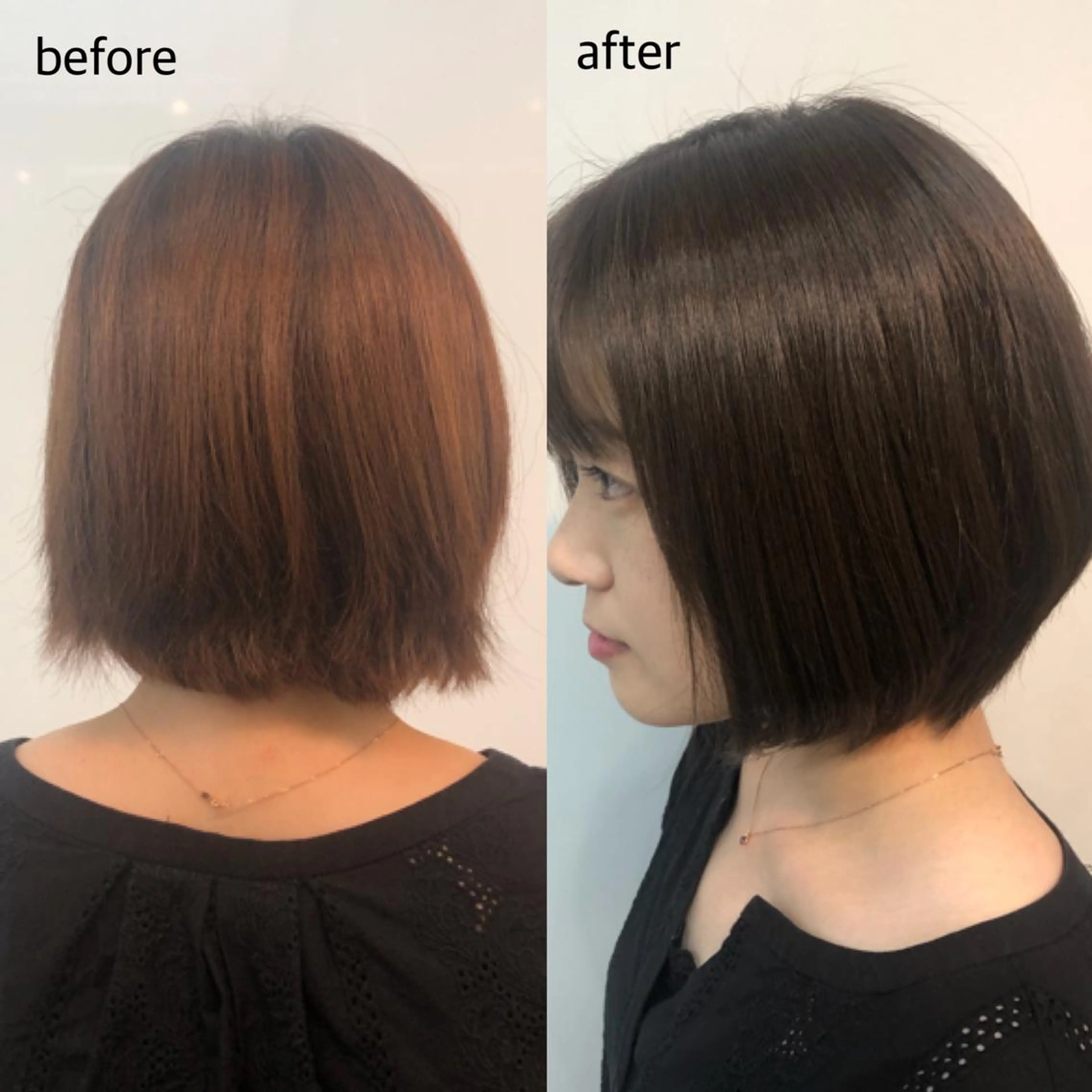 ショート カラー ブラウンカラー 透明感カラー グレージュ オレンジ カット ヘアカラー トリートメント 桑原 菜摘のヘアスタイル