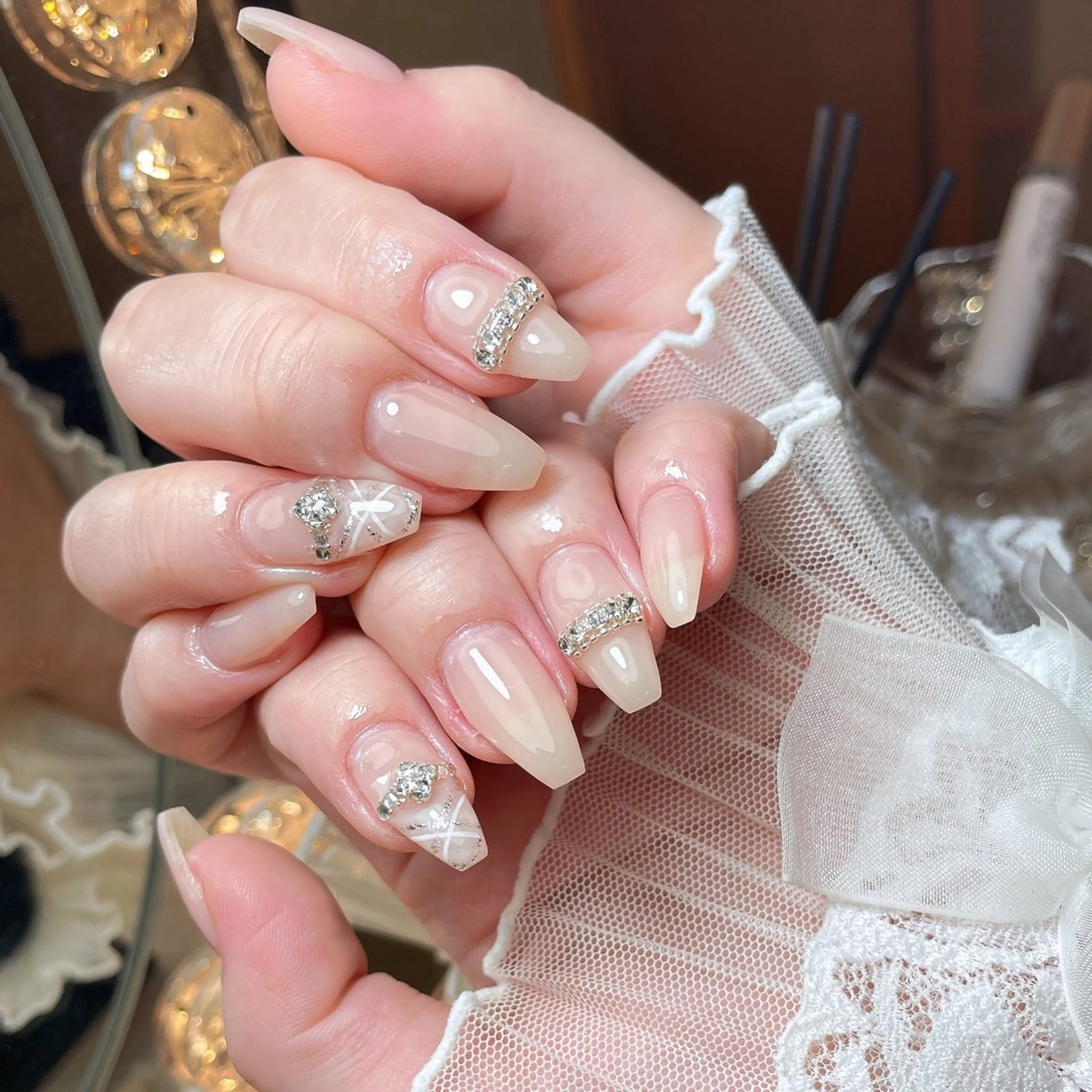 ネイル 23時まで❤︎韓国、 ワンホンネイルのネイルデザイン