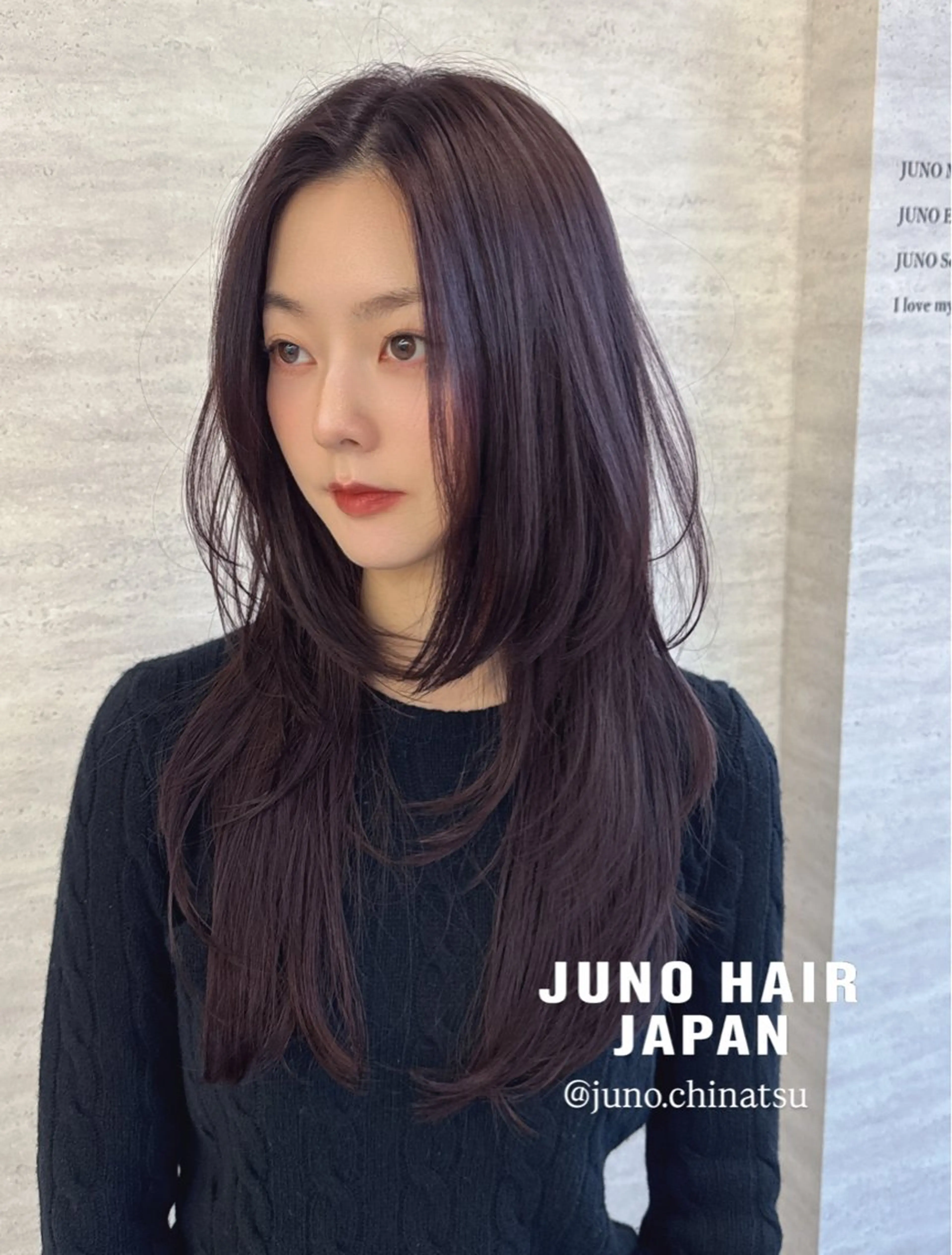 ロング カラー ヘアアレンジ カット ヘアカラー トリートメント 韓国レイヤーカット/ 儚げカラーチナツのヘアスタイル