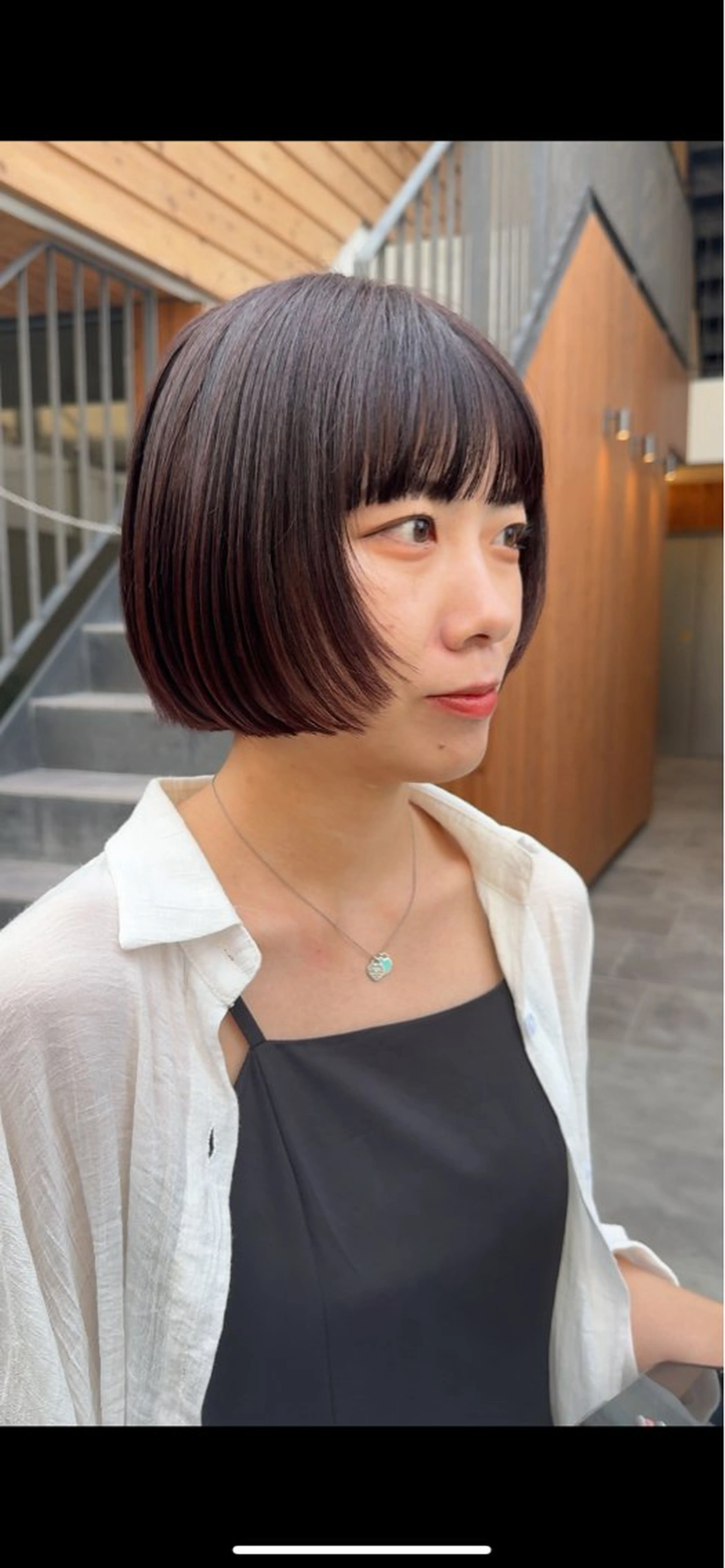 ショート レッドブラウン ボブ 顔まわりレイヤー レイヤーカット カット ヘアカラー Qin shaire salon 原宿所属・🌿パーマ/ボブ/ レイヤー/Mikiのヘアスタイル