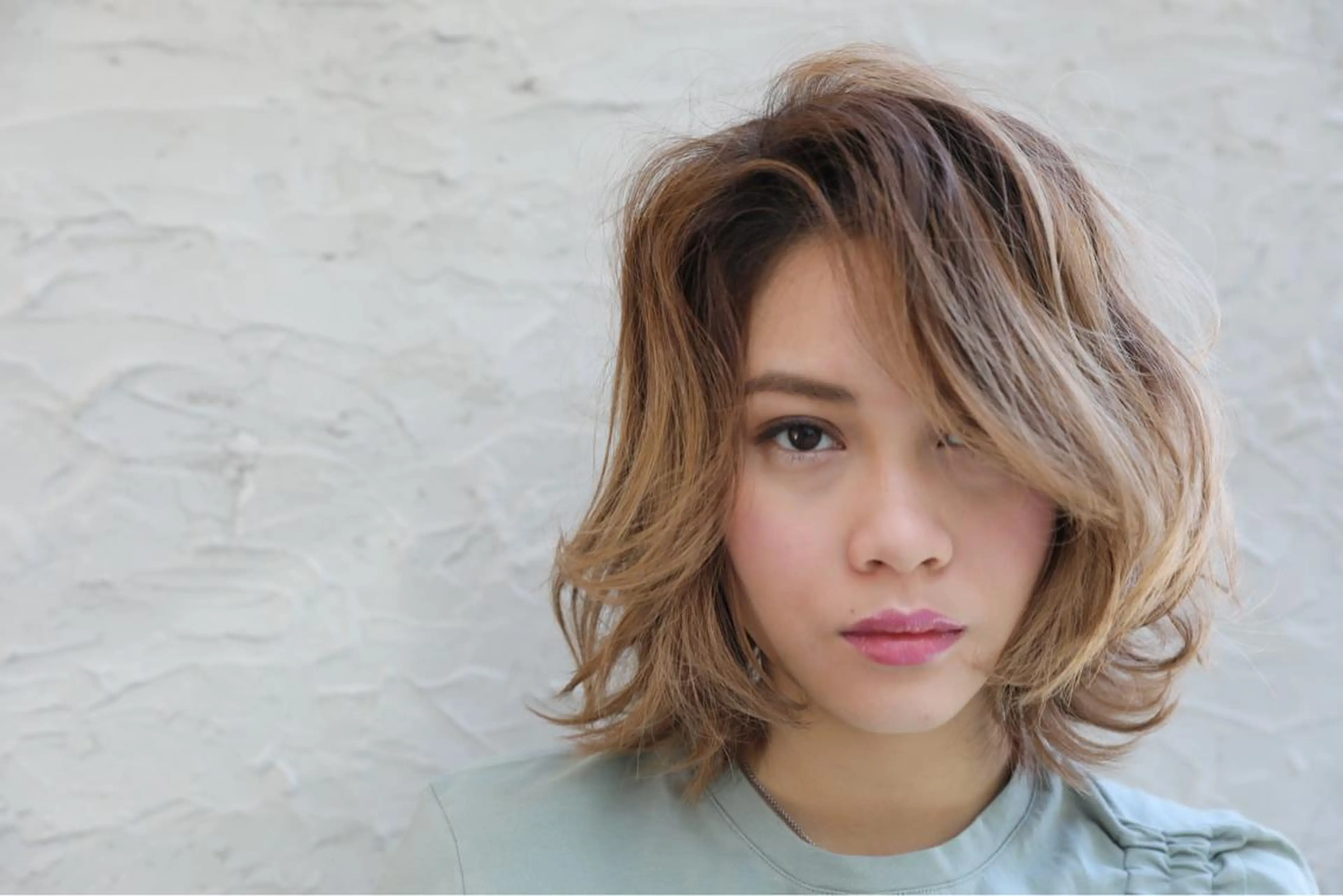 ミディアム ハイライト 髪質改善 小顔カット Endearing 銀座/レイヤーカットのヘアスタイル