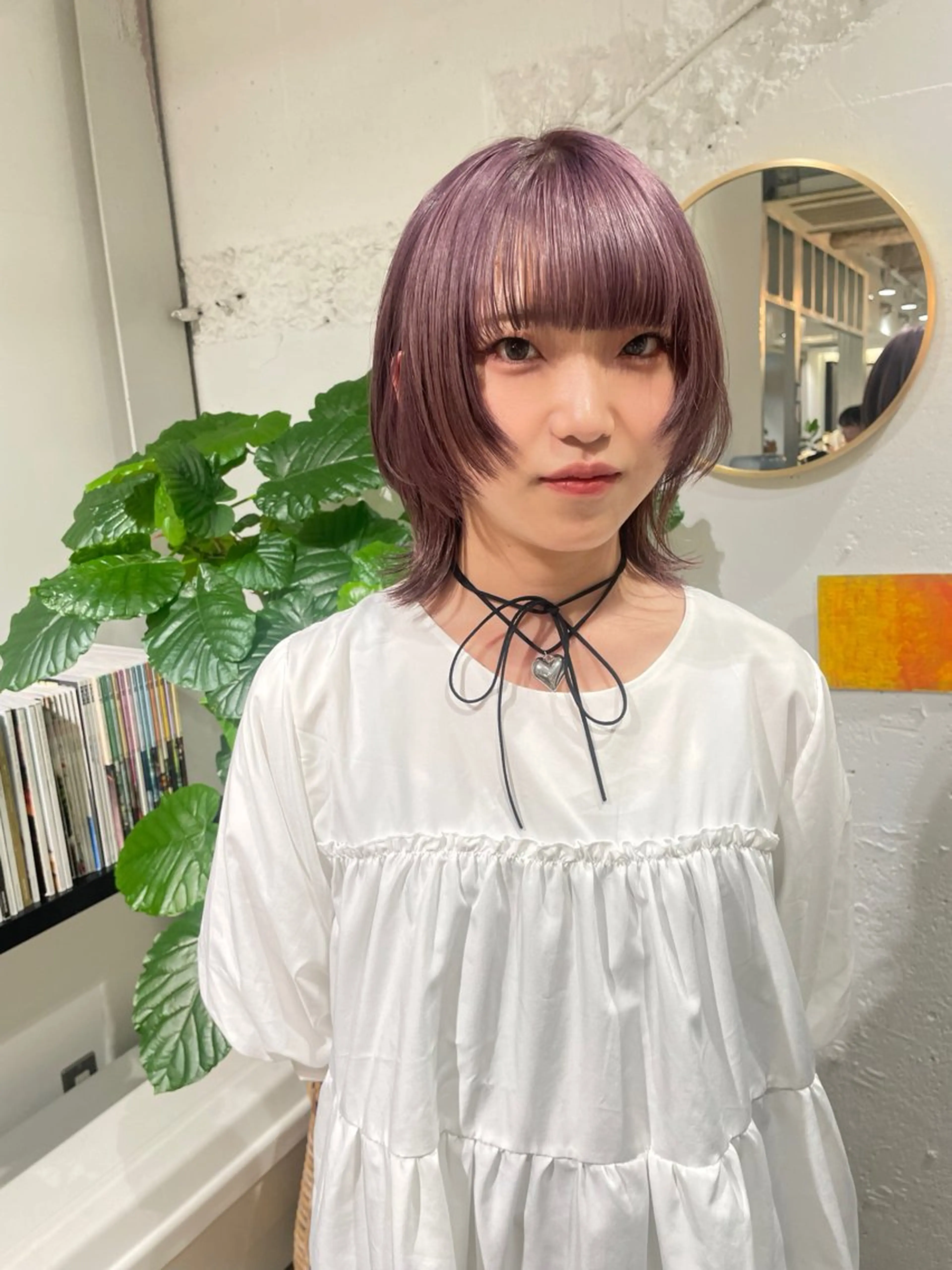 ミディアム カラー ウルフ/似合わせ レイヤー/RIHOのヘアスタイル