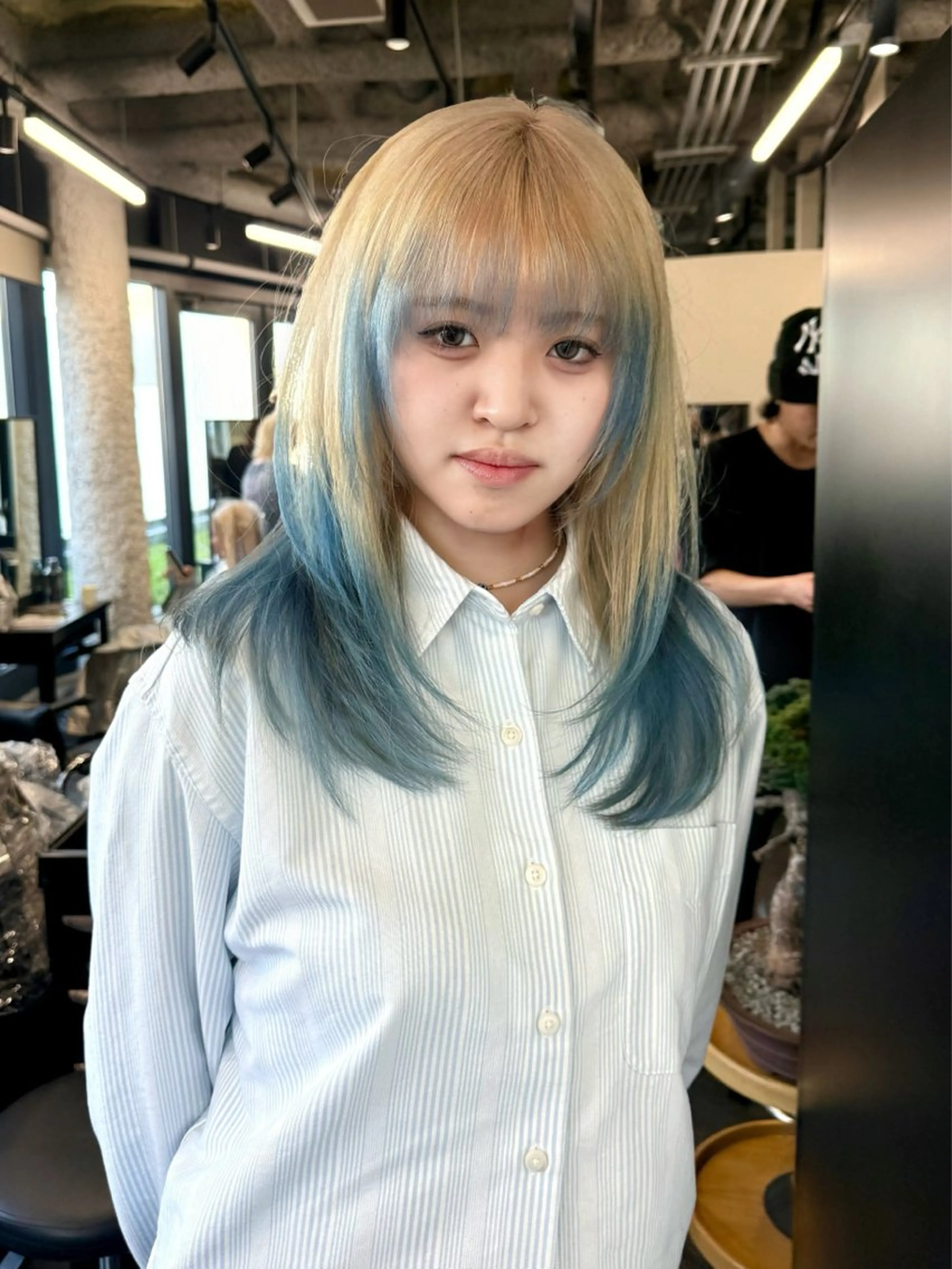 ミディアム カット ヘアカラー トリートメント 秋山 輝星のヘアスタイル