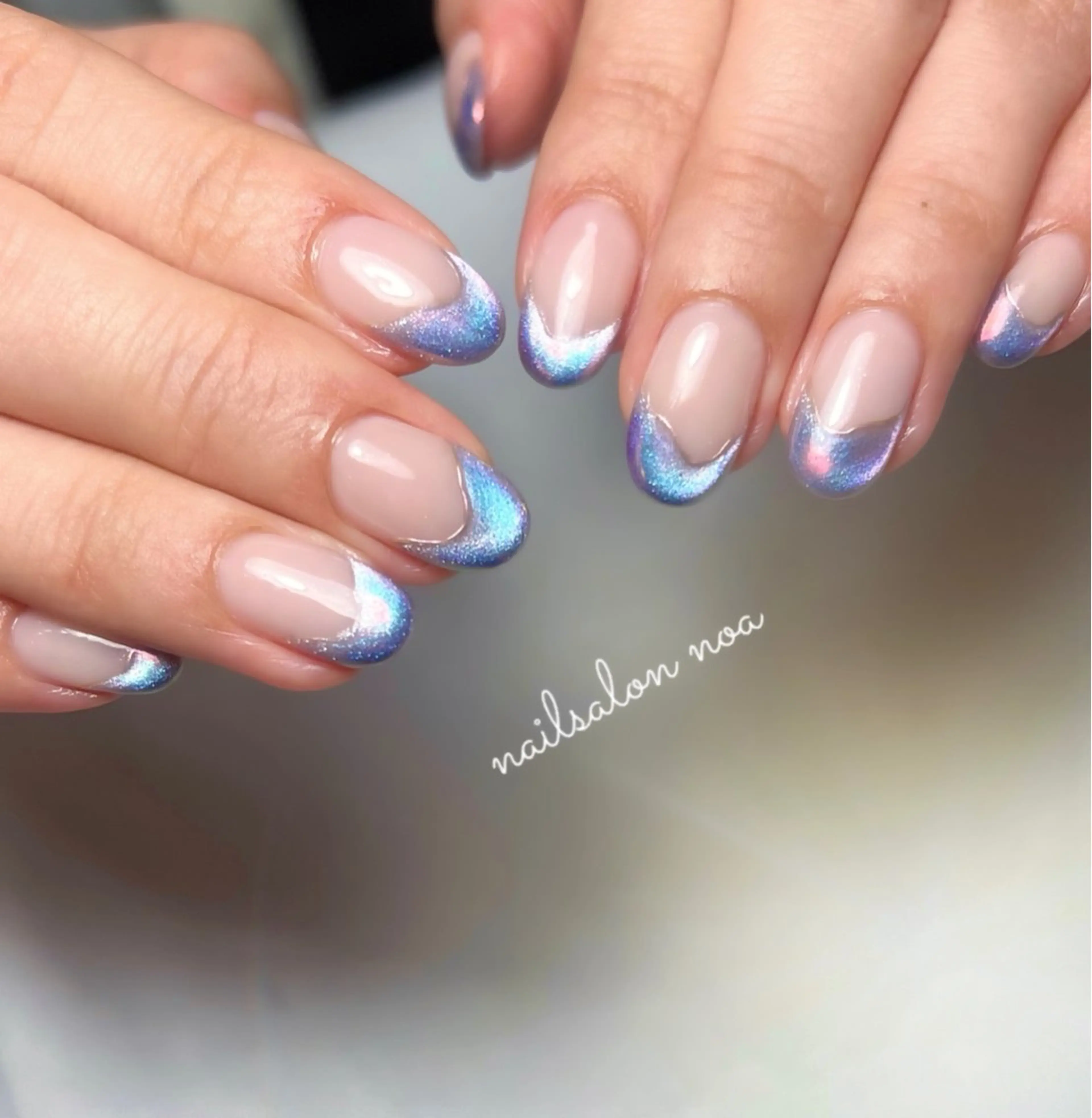 ネイル フレンチネイル ジェルネイル マグネットネイル 持ち込み ニュアンスネイル ハンドネイル nailsalon noa所属・nailist sakiのネイルデザイン