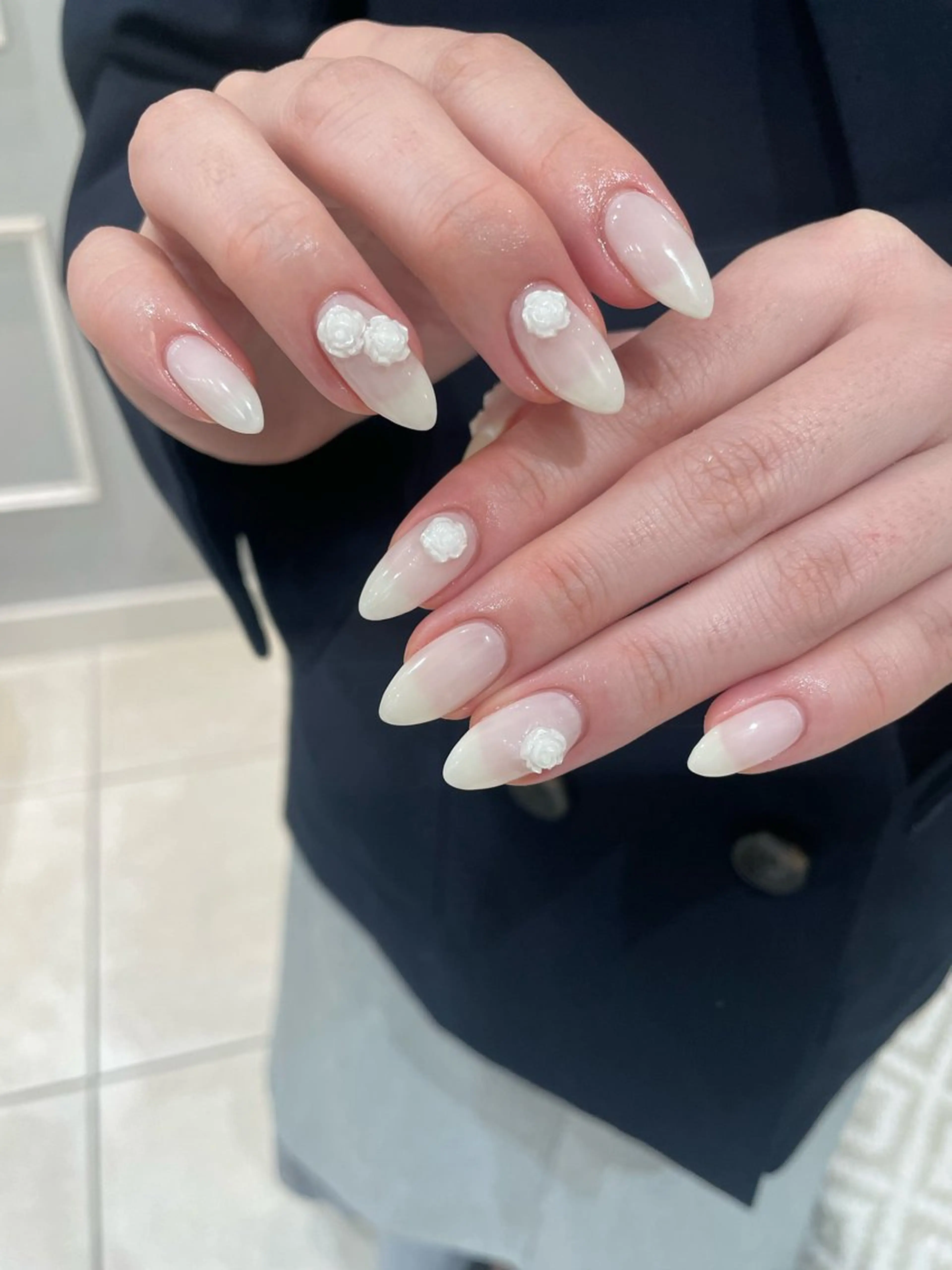 ネイル ジェルネイル ワンカラーネイル パラジェル ストーンネイル ワンホンネイル ハンドネイル 細矢 咲花のネイルデザイン
