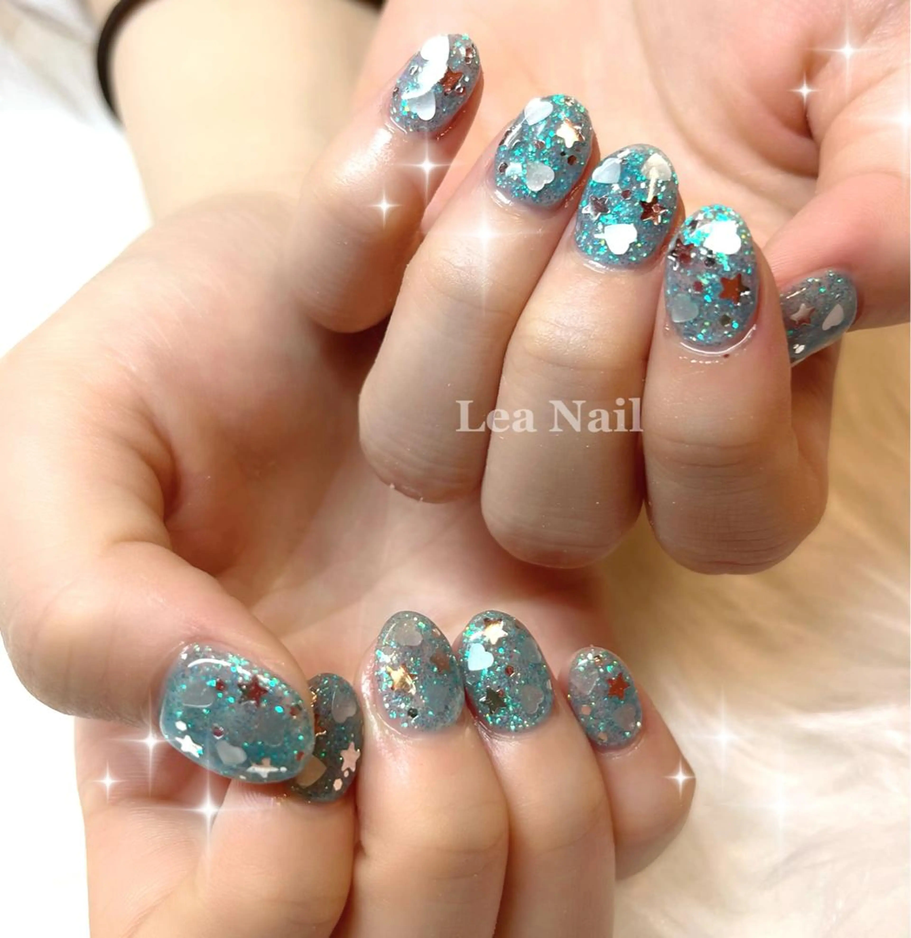 ネイル キラキラネイル ハンドネイル Lea Nailのネイルデザイン