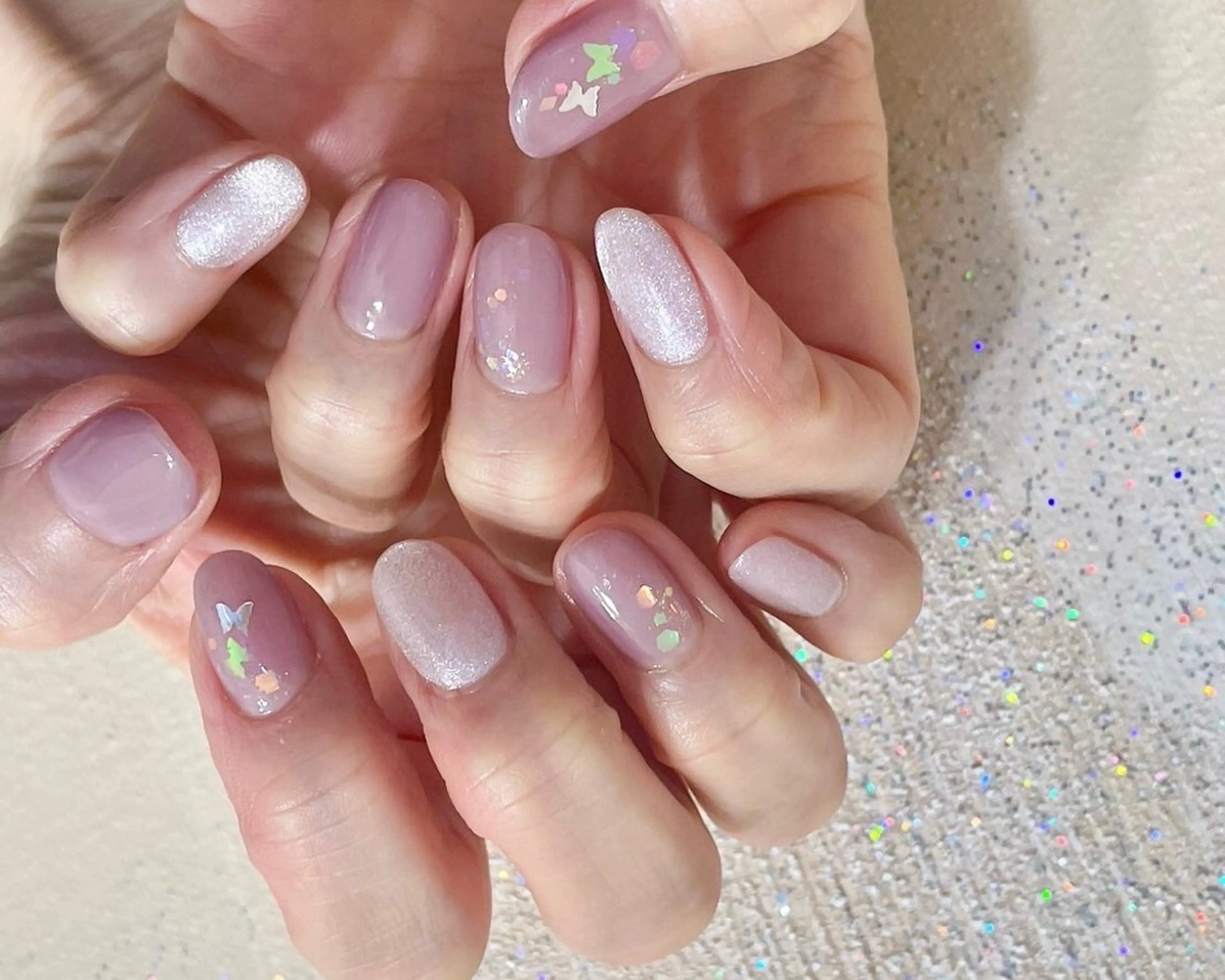 ネイル オーロラネイル フットネイル フレンチネイル ジェルネイル マグネットネイル ハンドネイル kiki nail 二子玉川のネイルデザイン