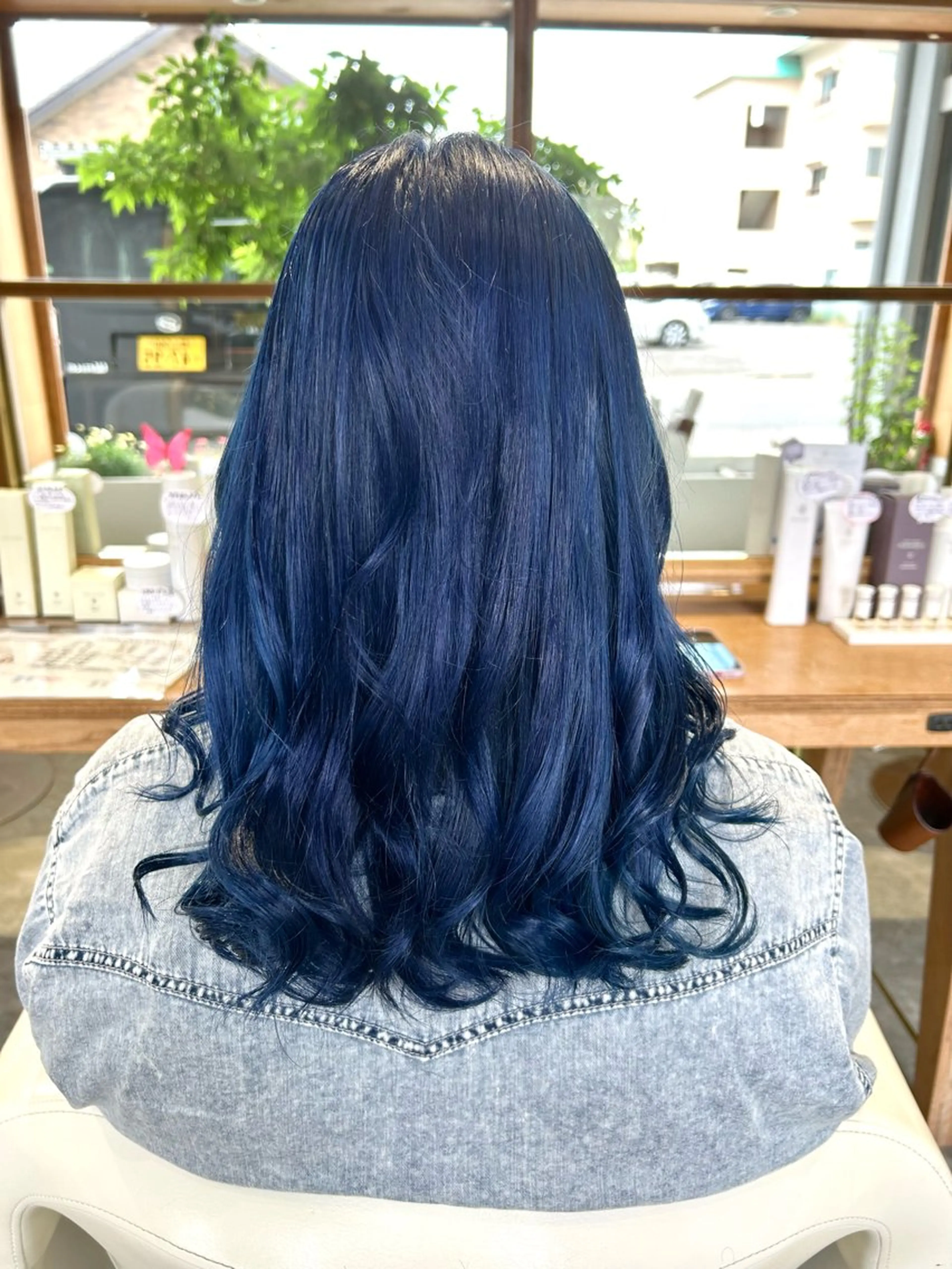 セミロング カラー セミロングパーマ ブリーチ ブルーカラー ヘアカラー fulam所属・佐藤悠生/郡山 メンズパーマ.カットのヘアスタイル