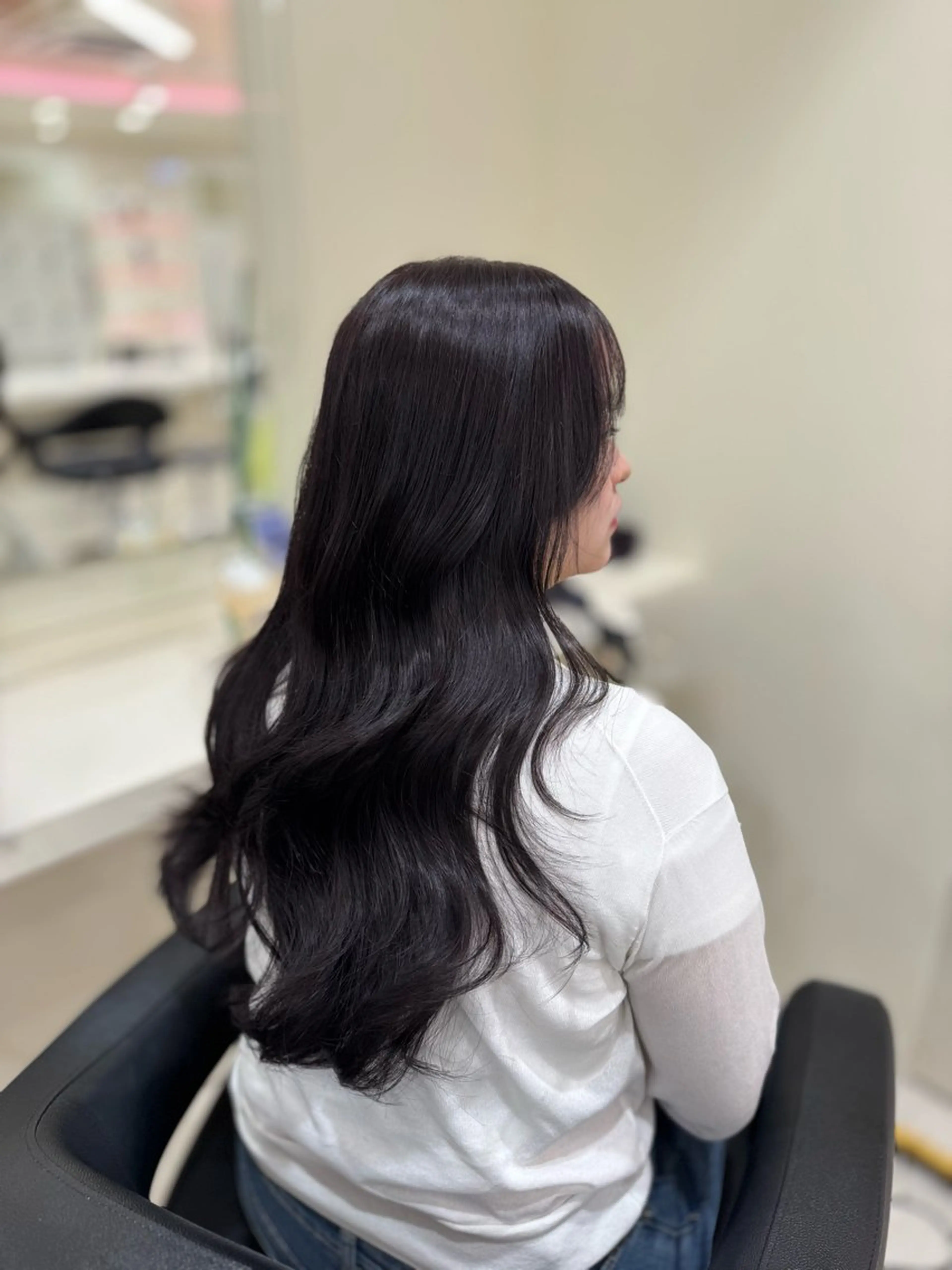 ロング カラー ラベンダーカラー レッドカラー 韓国ヘア×髪質改善 齋藤晴のヘアスタイル