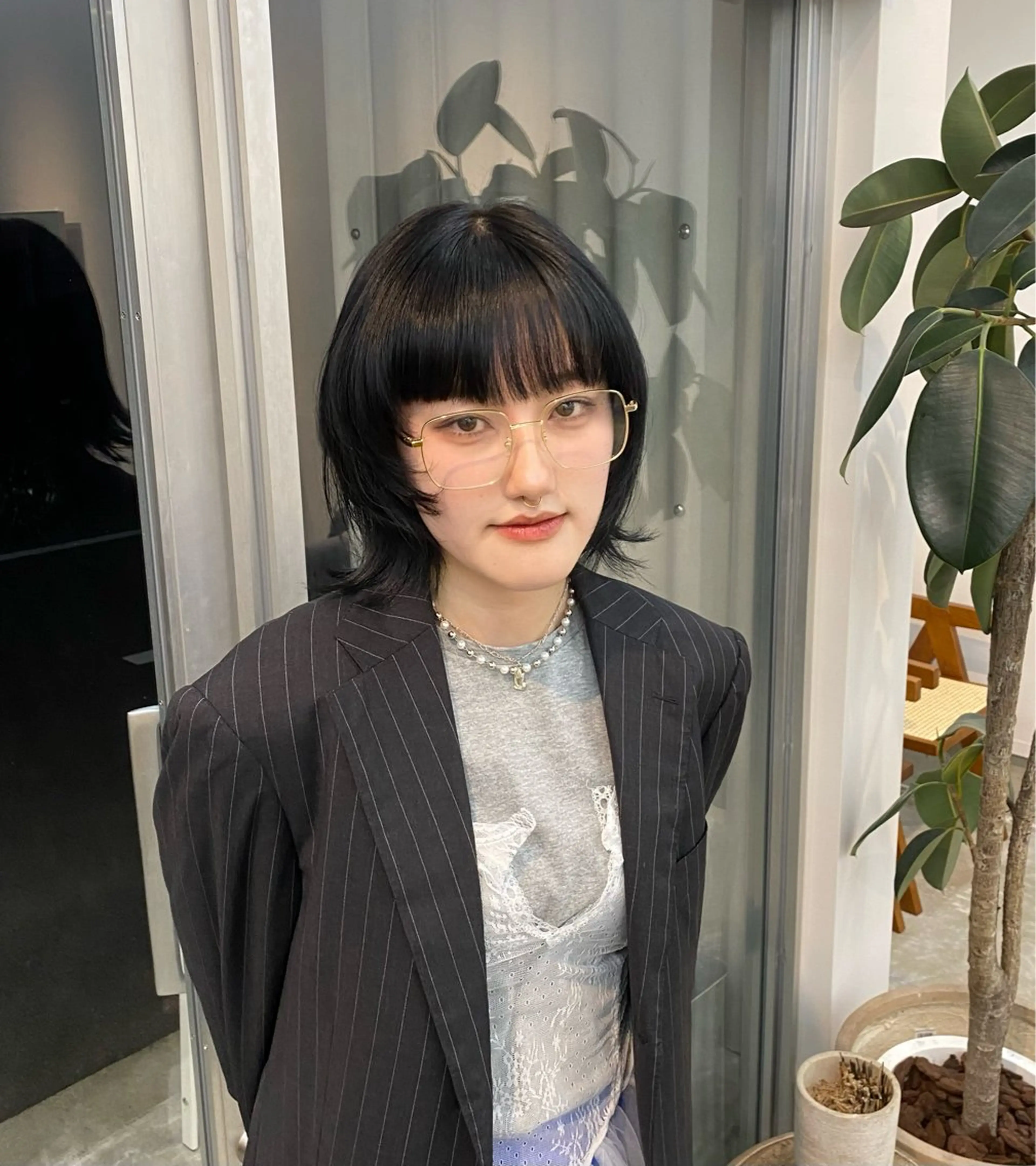 ミディアム カット 佐久間 一稀のヘアスタイル