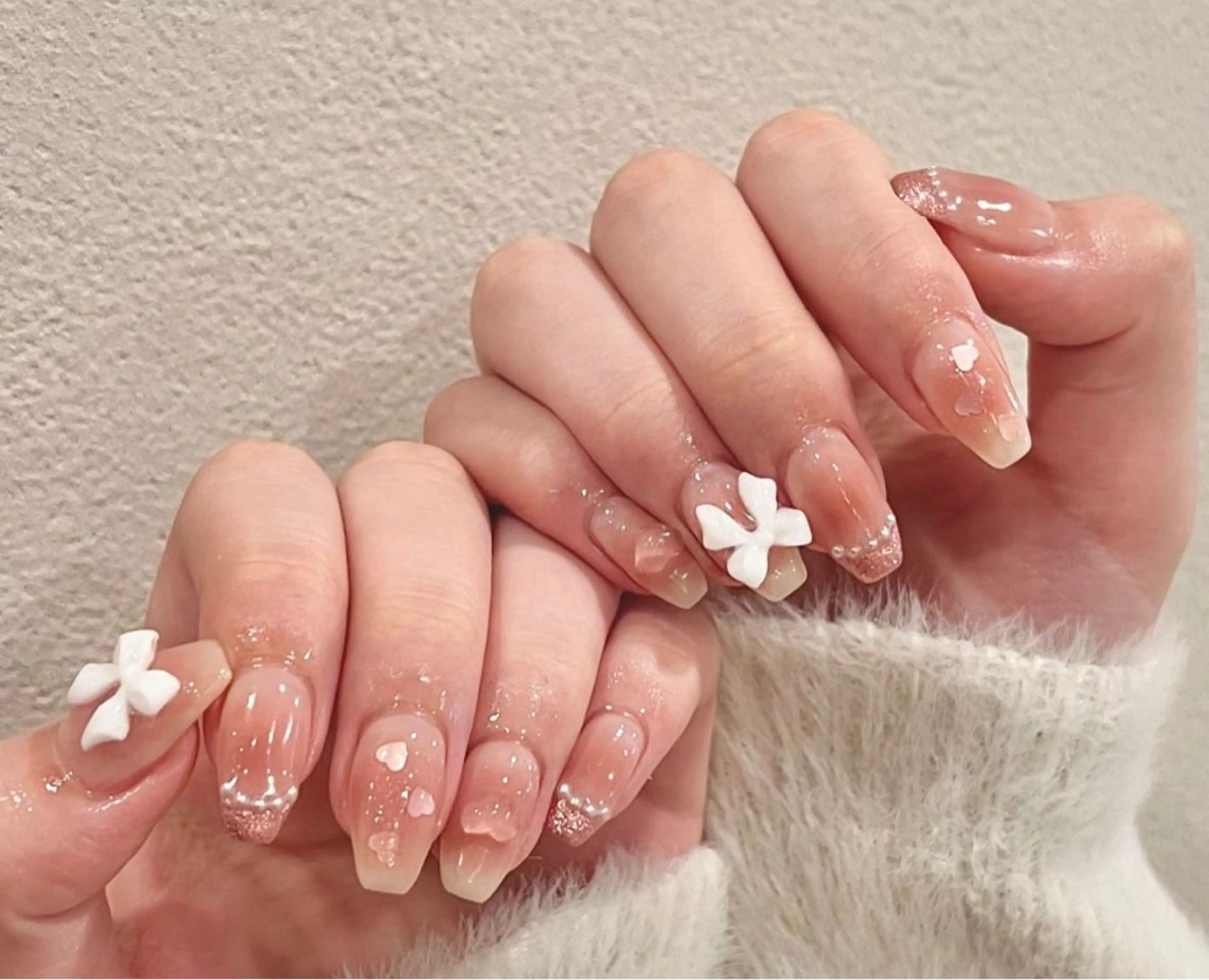 ネイル アートネイル フラワーネイル ジェルネイル グラデーション ミラーネイル Jenn Nail Salonのネイルデザイン