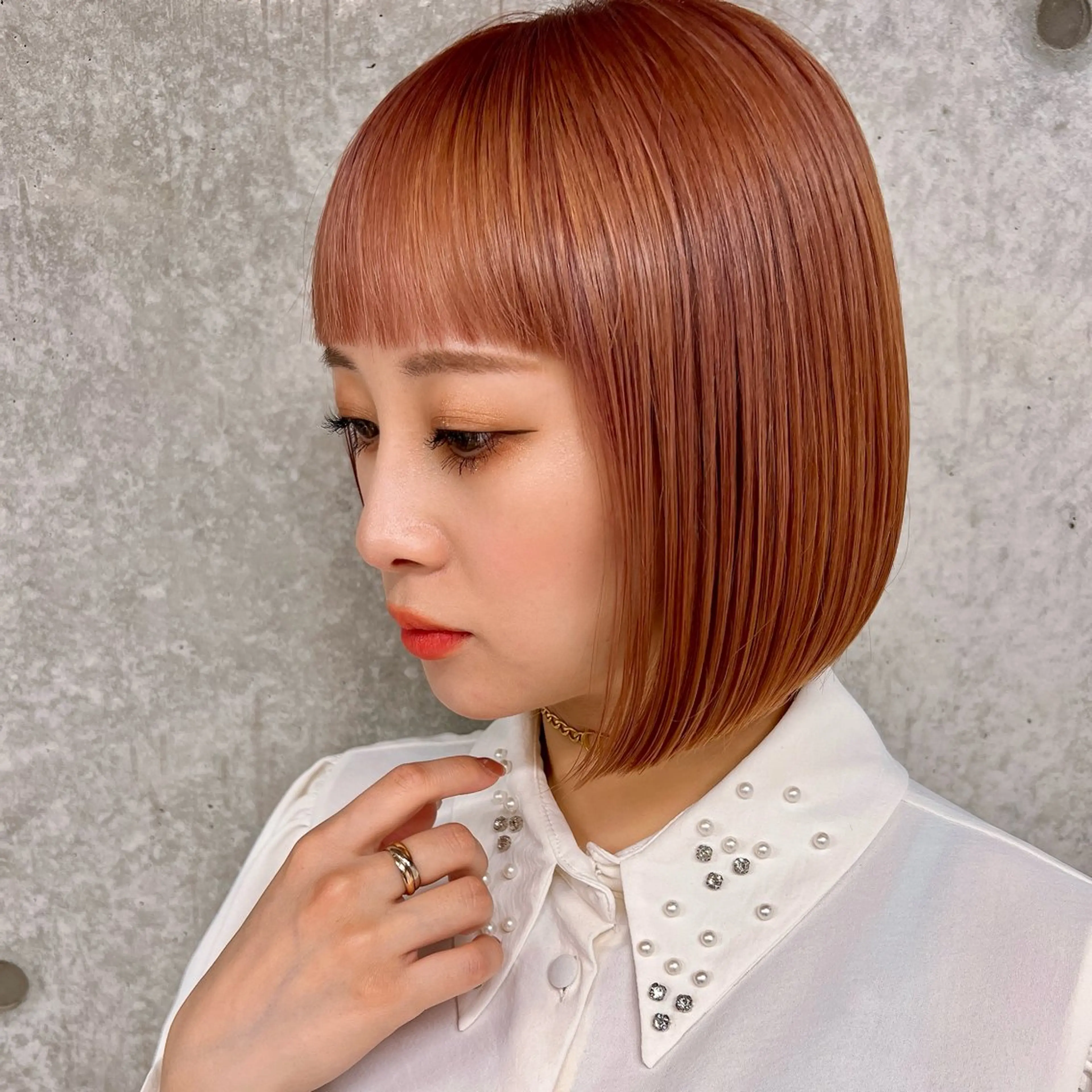 ミディアム ボブレイヤー ボブ レイヤーカット 髪質改善ストレート /Kentoのヘアスタイル